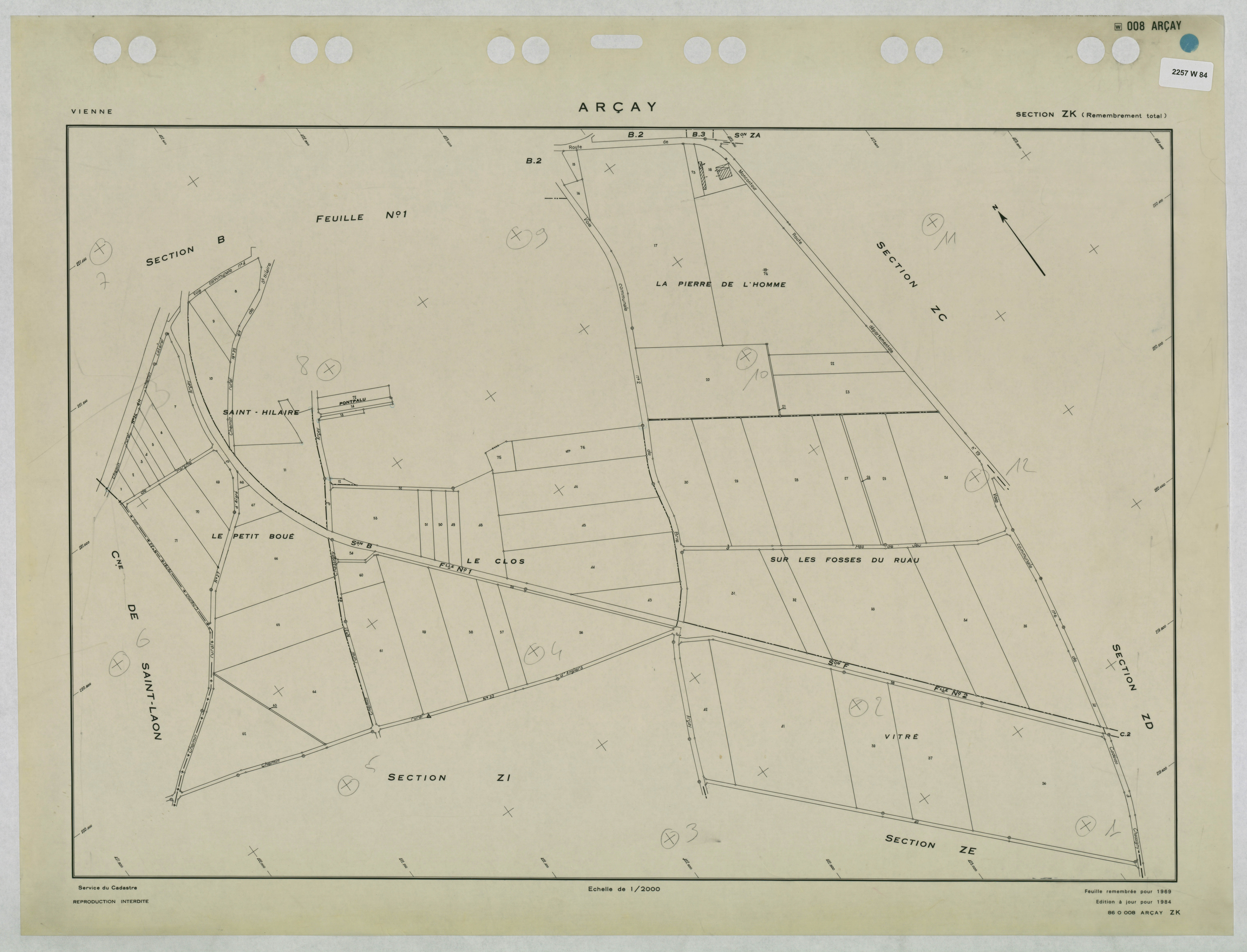 Arçay - FRAD086_cadastre Plans remembrés 