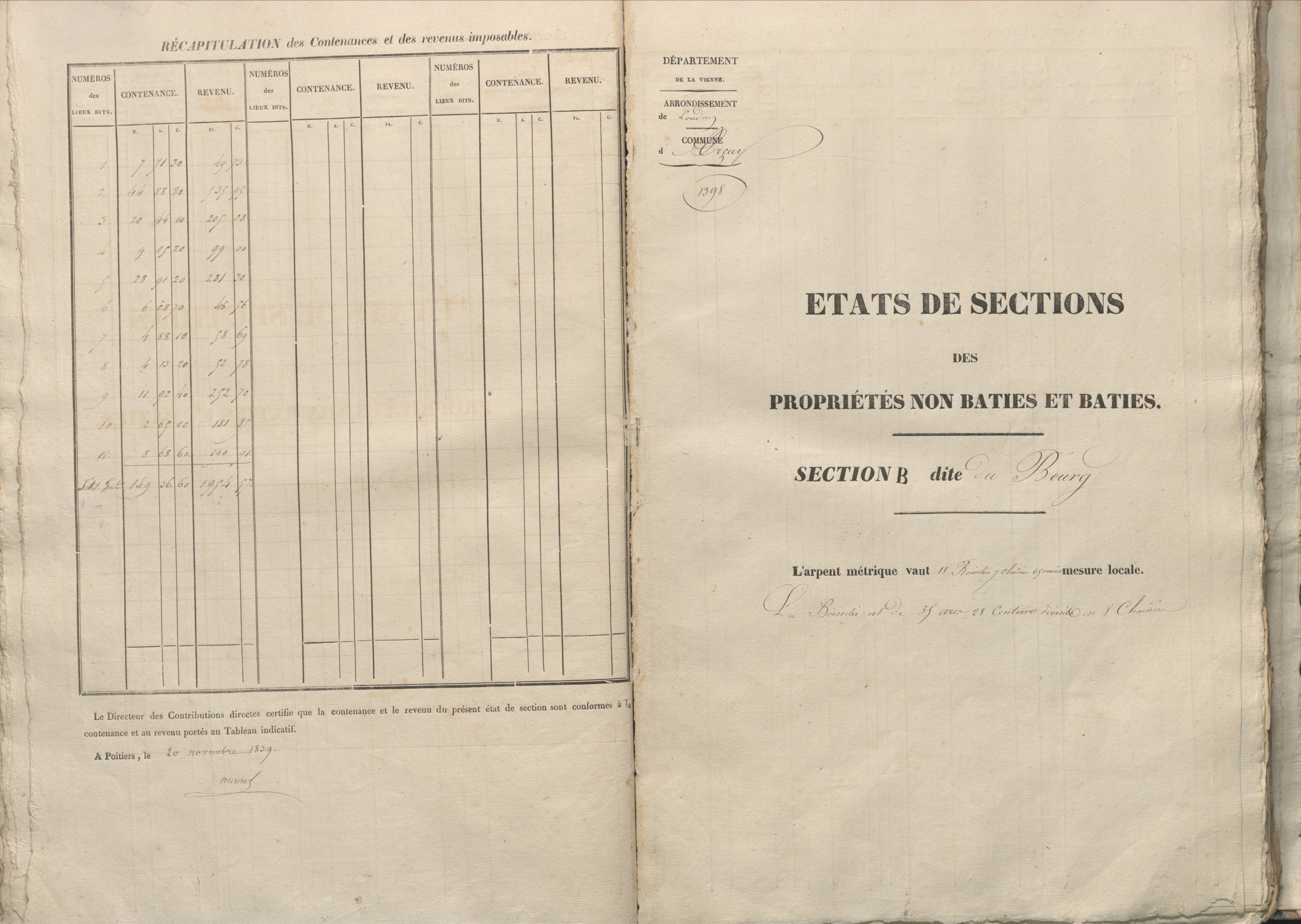 Arçay - FRAD086_cadastre Sections A-F 