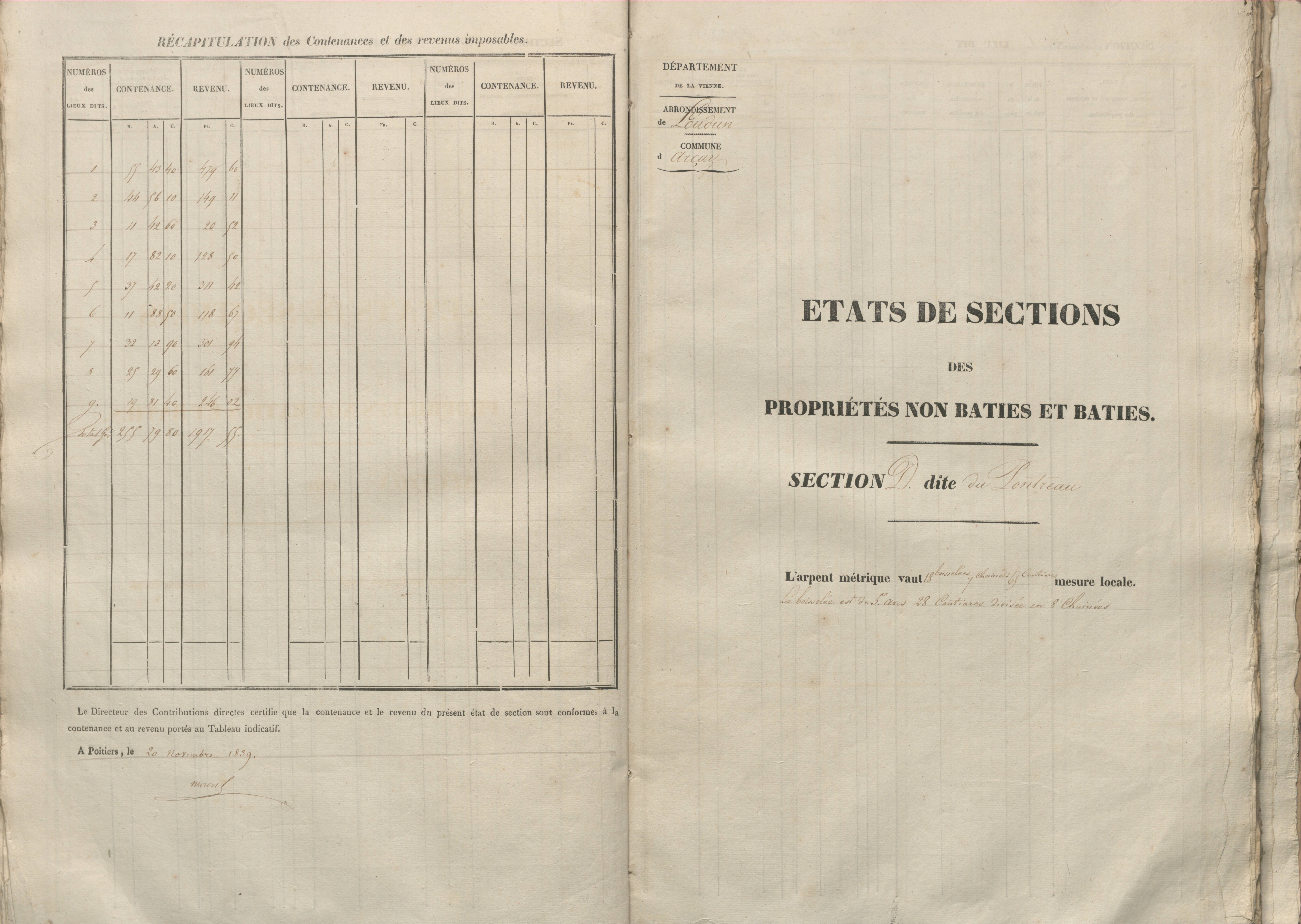 Arçay - FRAD086_cadastre Sections A-F 