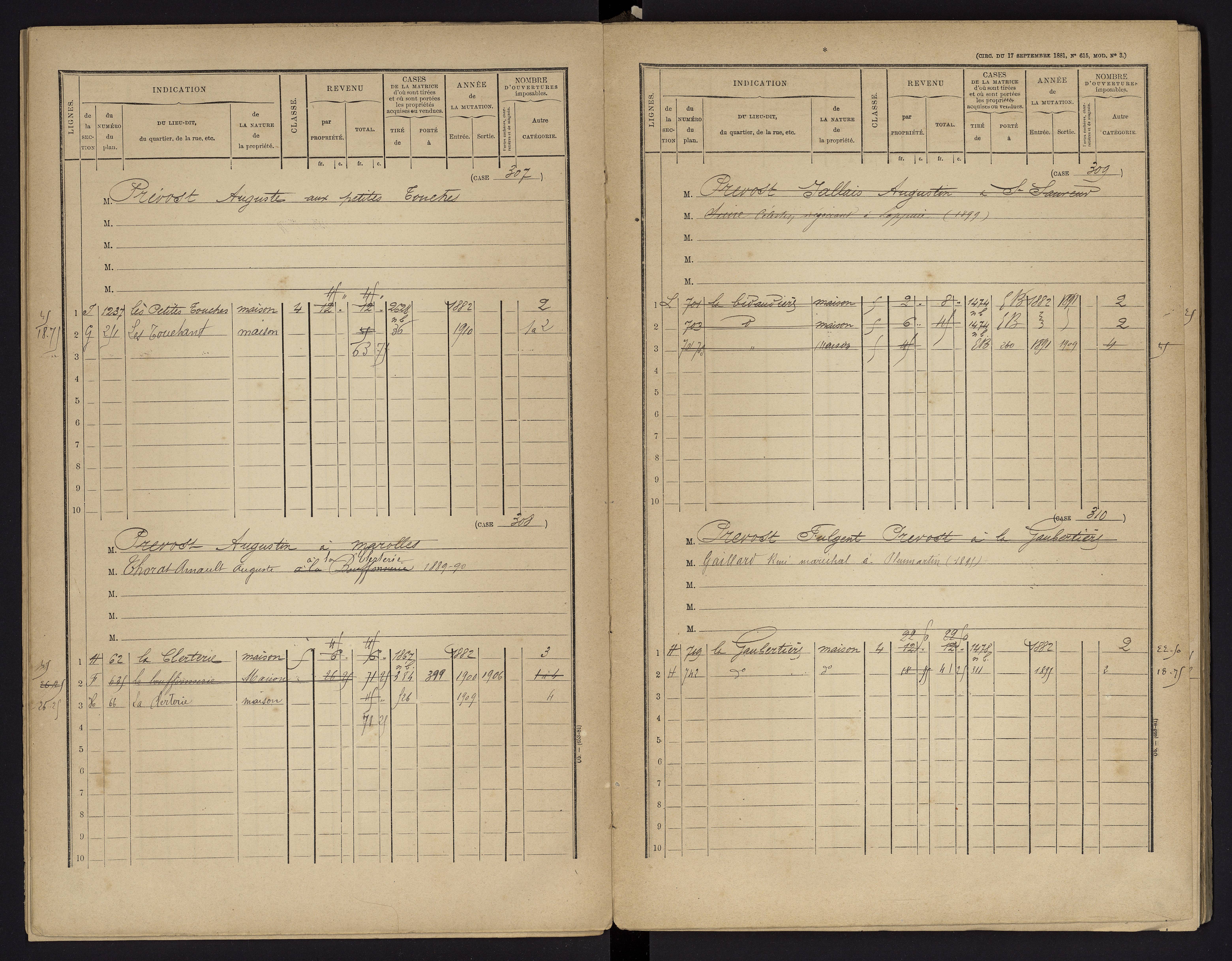 Archigny - FRAD086_cadastre Cases 1-560 