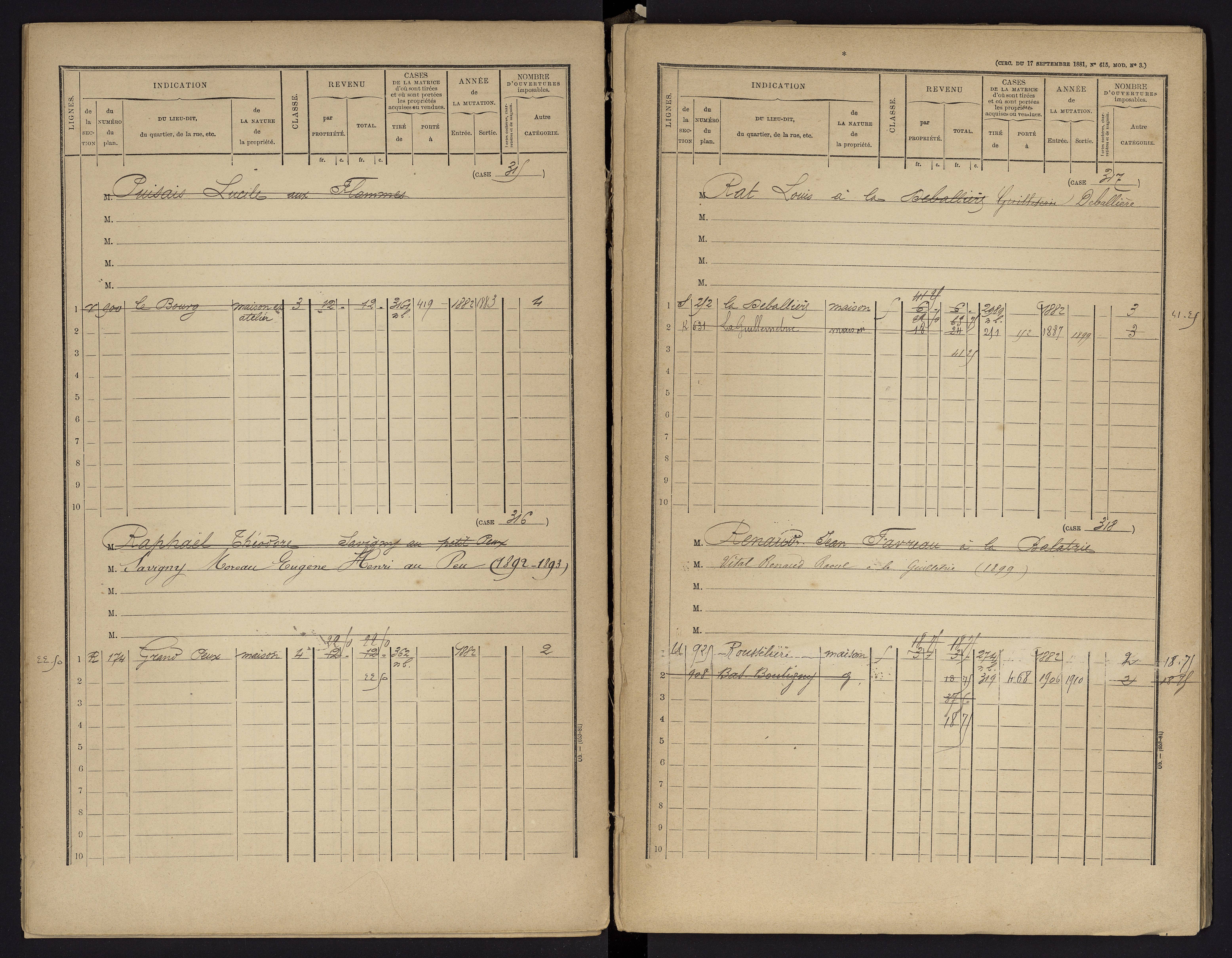 Archigny - FRAD086_cadastre Cases 1-560 