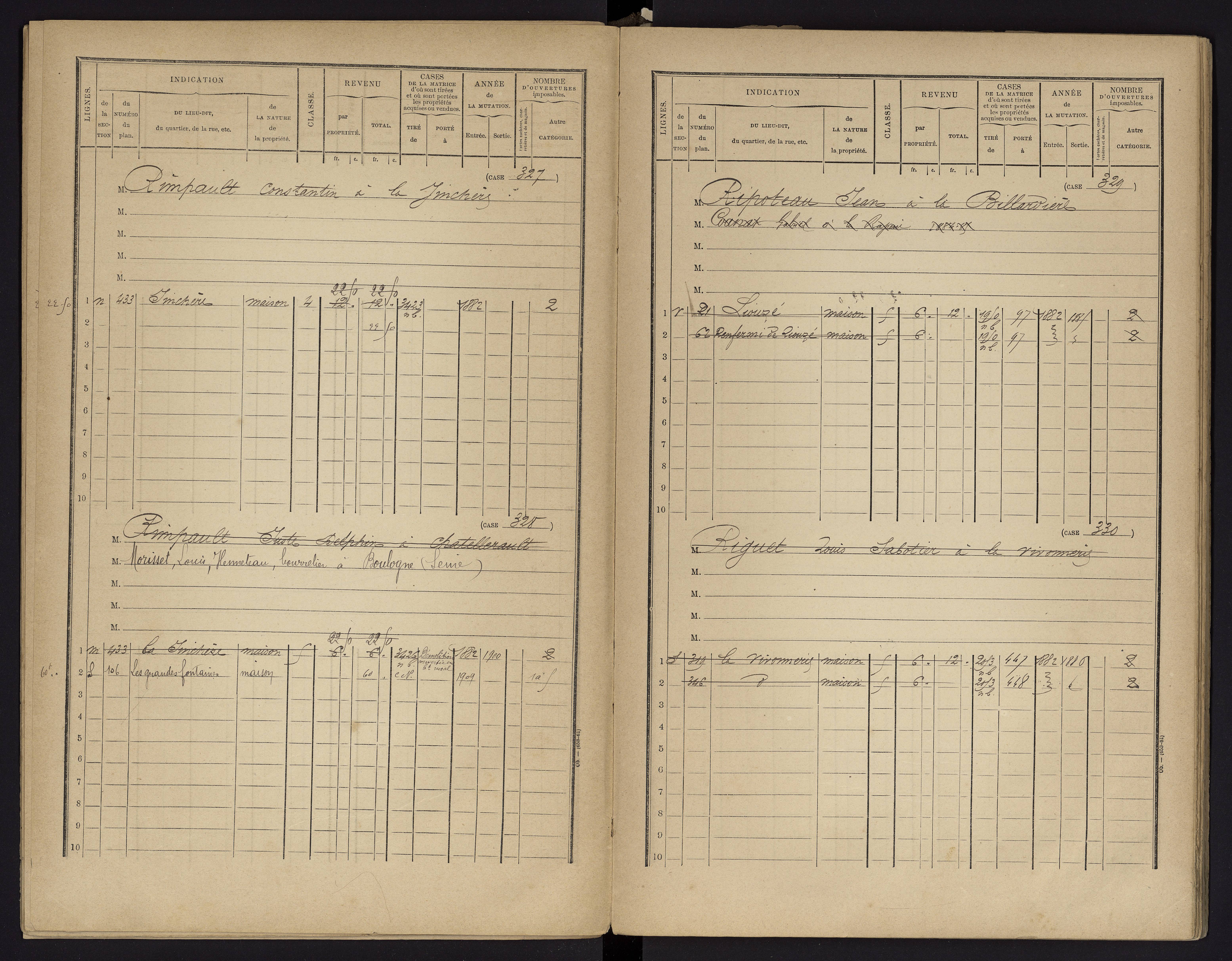 Archigny - FRAD086_cadastre Cases 1-560 