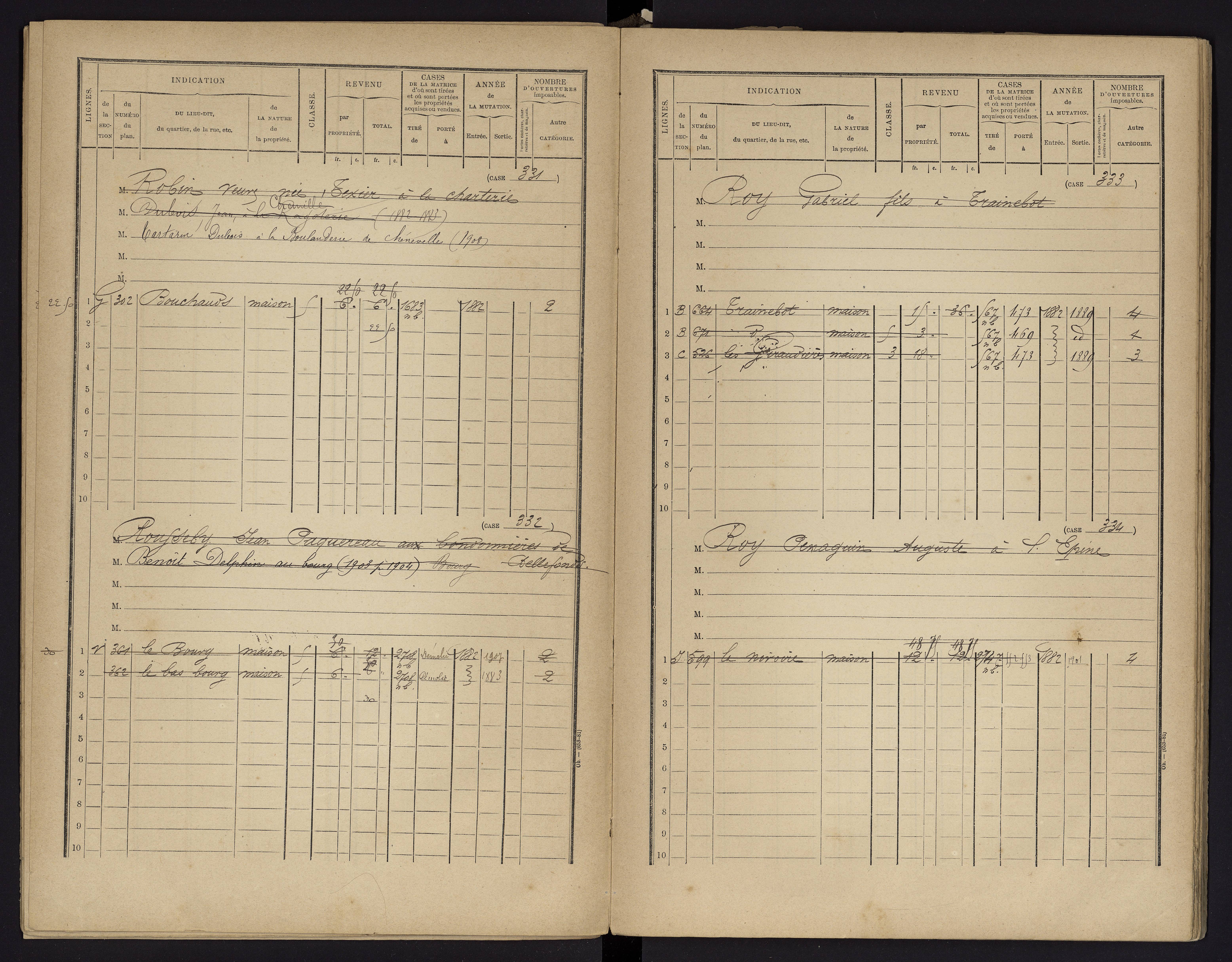Archigny - FRAD086_cadastre Cases 1-560 