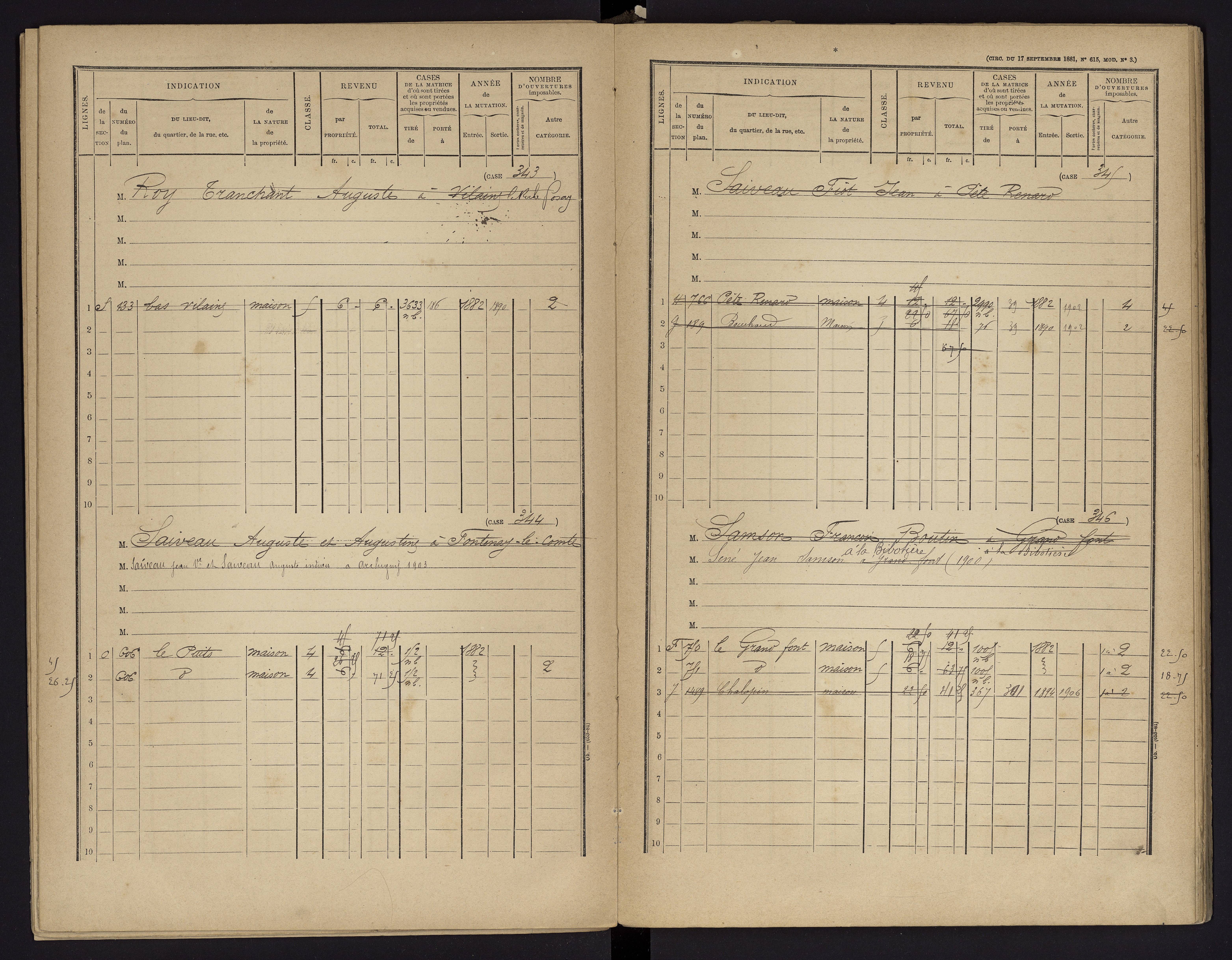 Archigny - FRAD086_cadastre Cases 1-560 