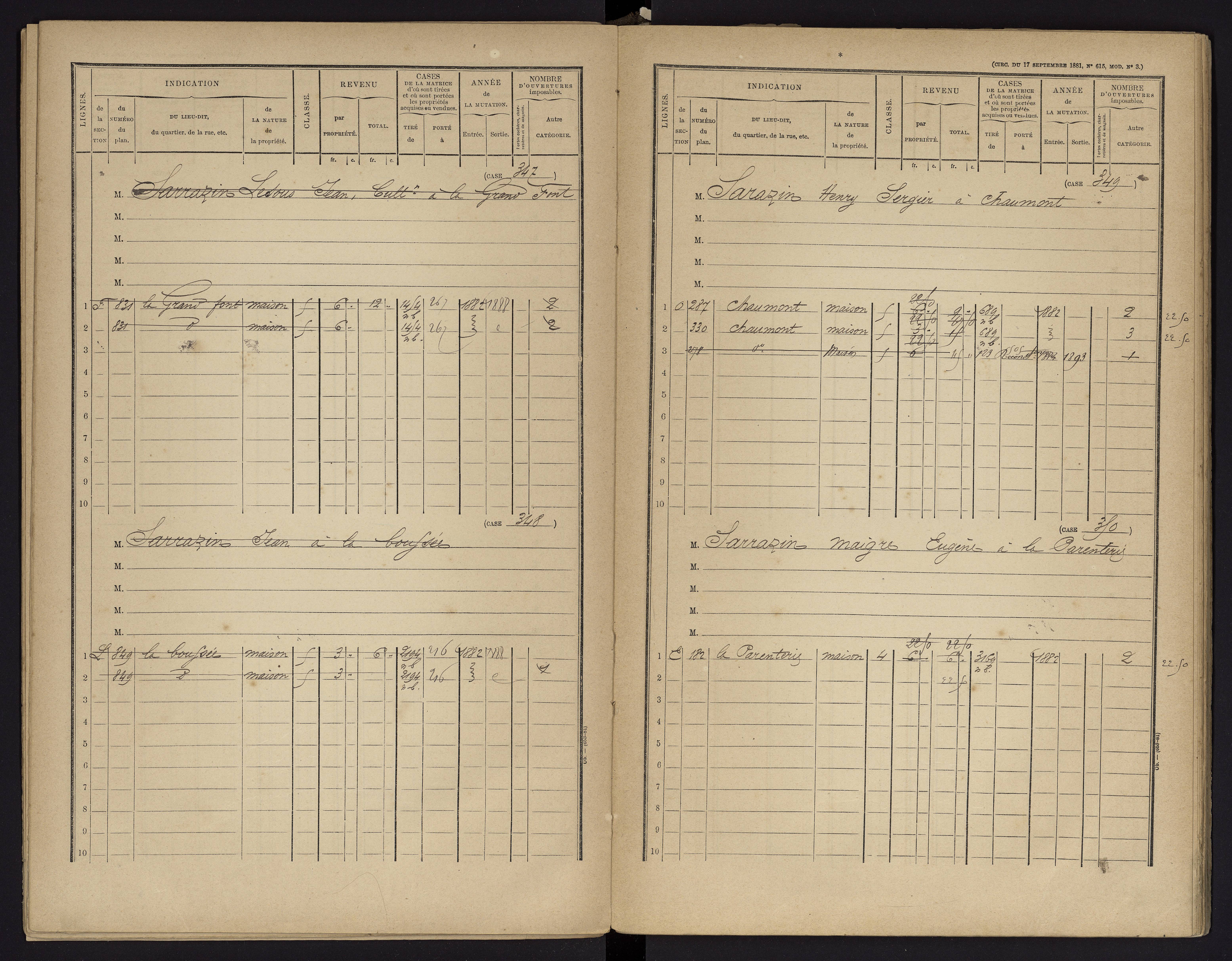 Archigny - FRAD086_cadastre Cases 1-560 
