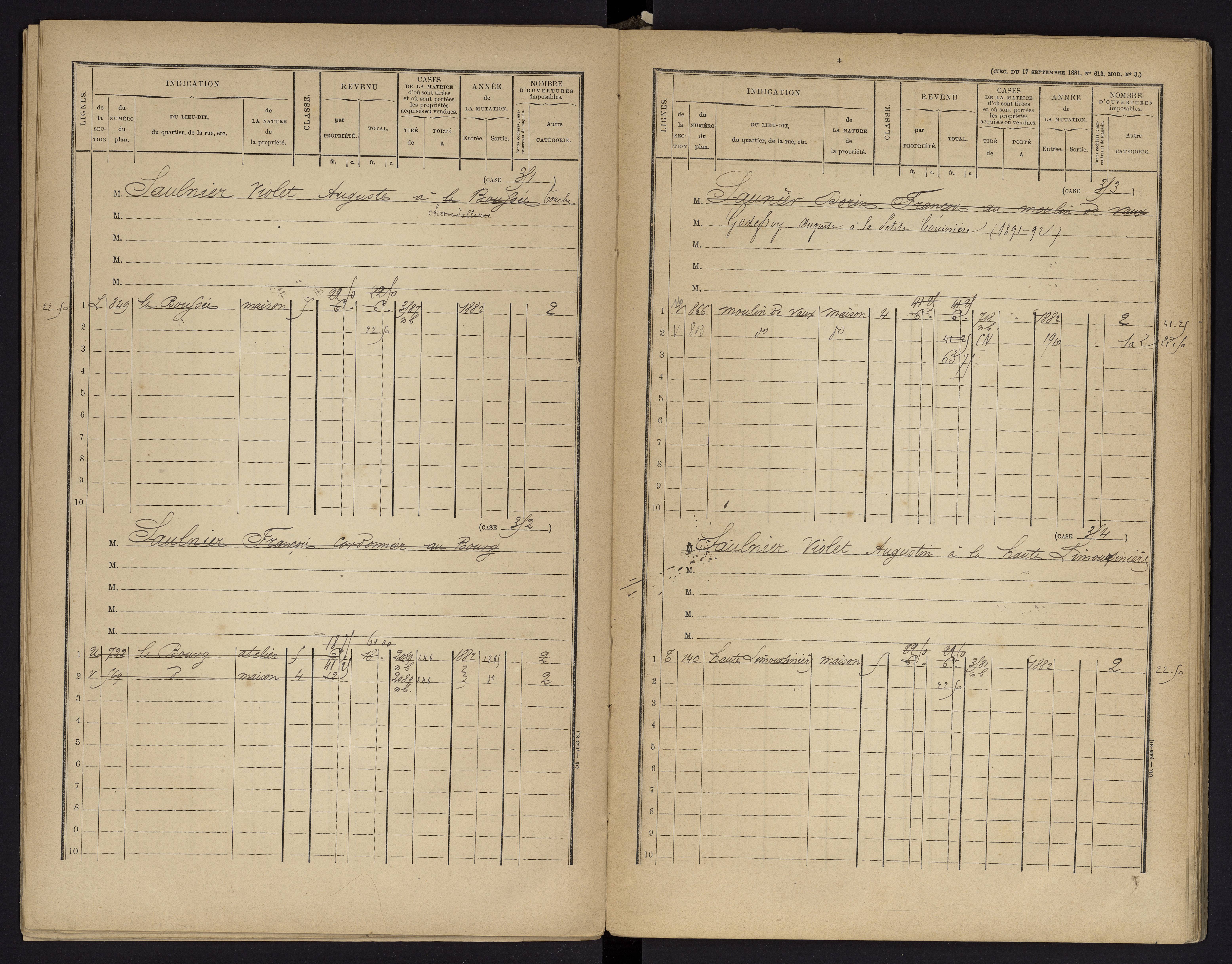 Archigny - FRAD086_cadastre Cases 1-560 