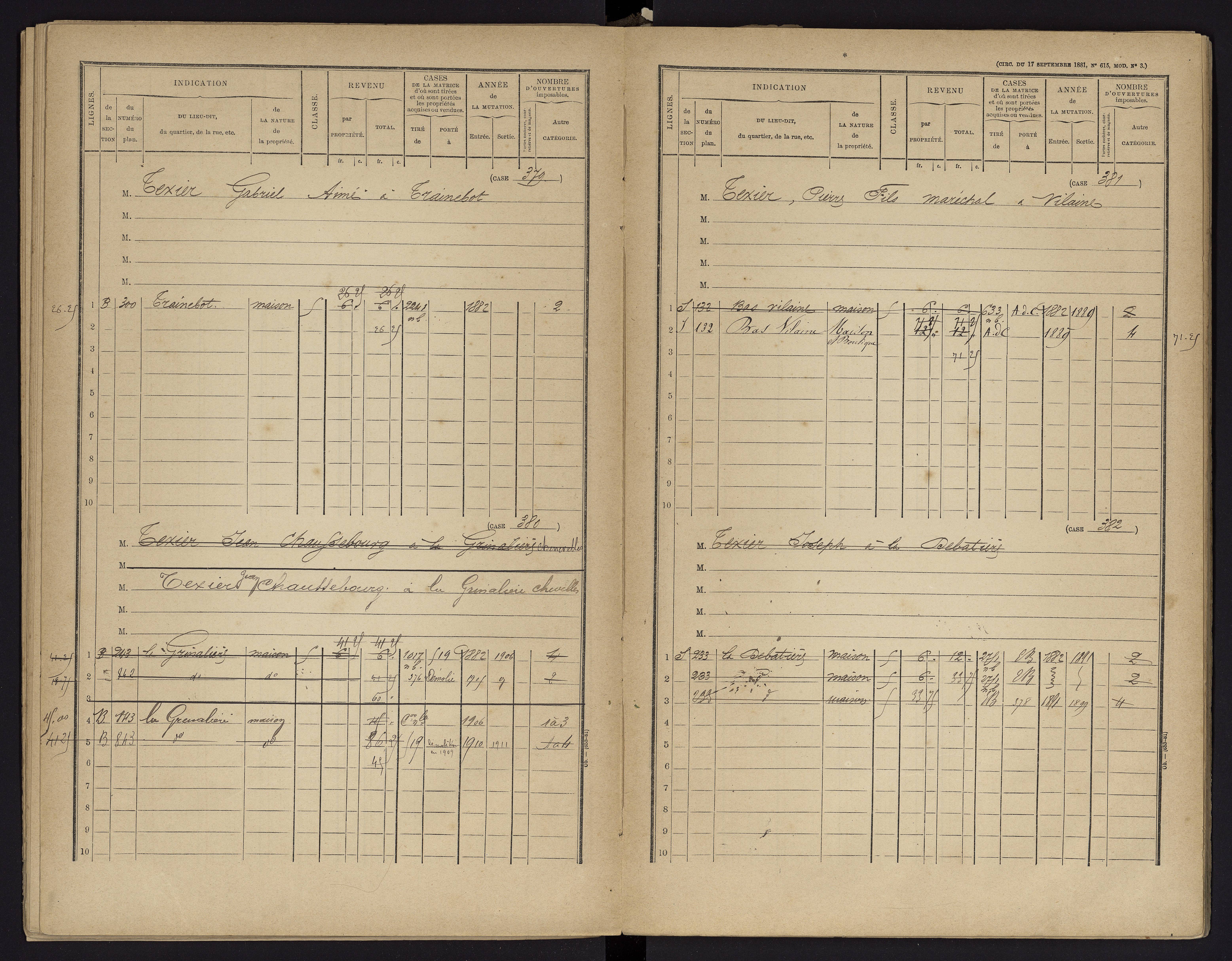 Archigny - FRAD086_cadastre Cases 1-560 