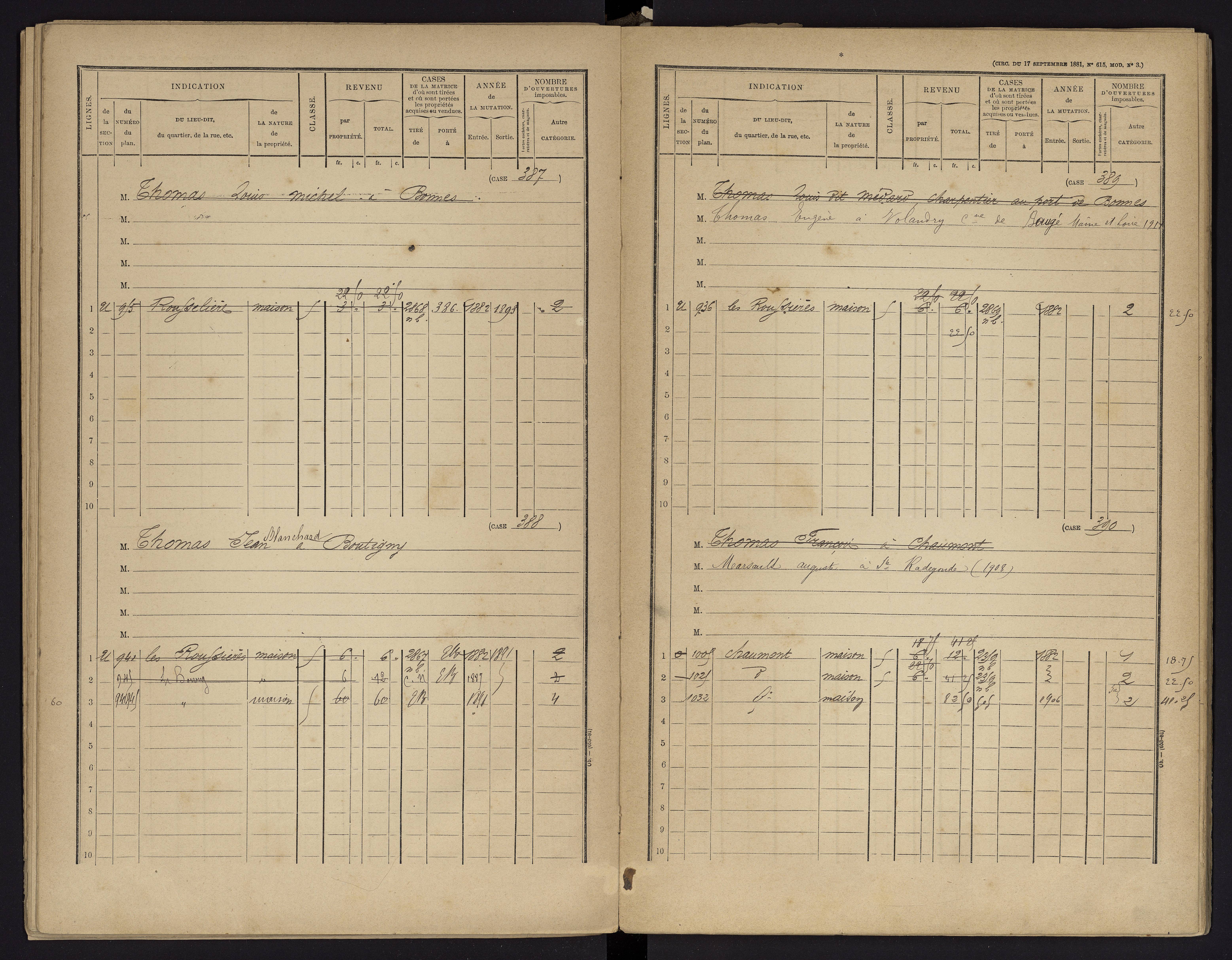 Archigny - FRAD086_cadastre Cases 1-560 