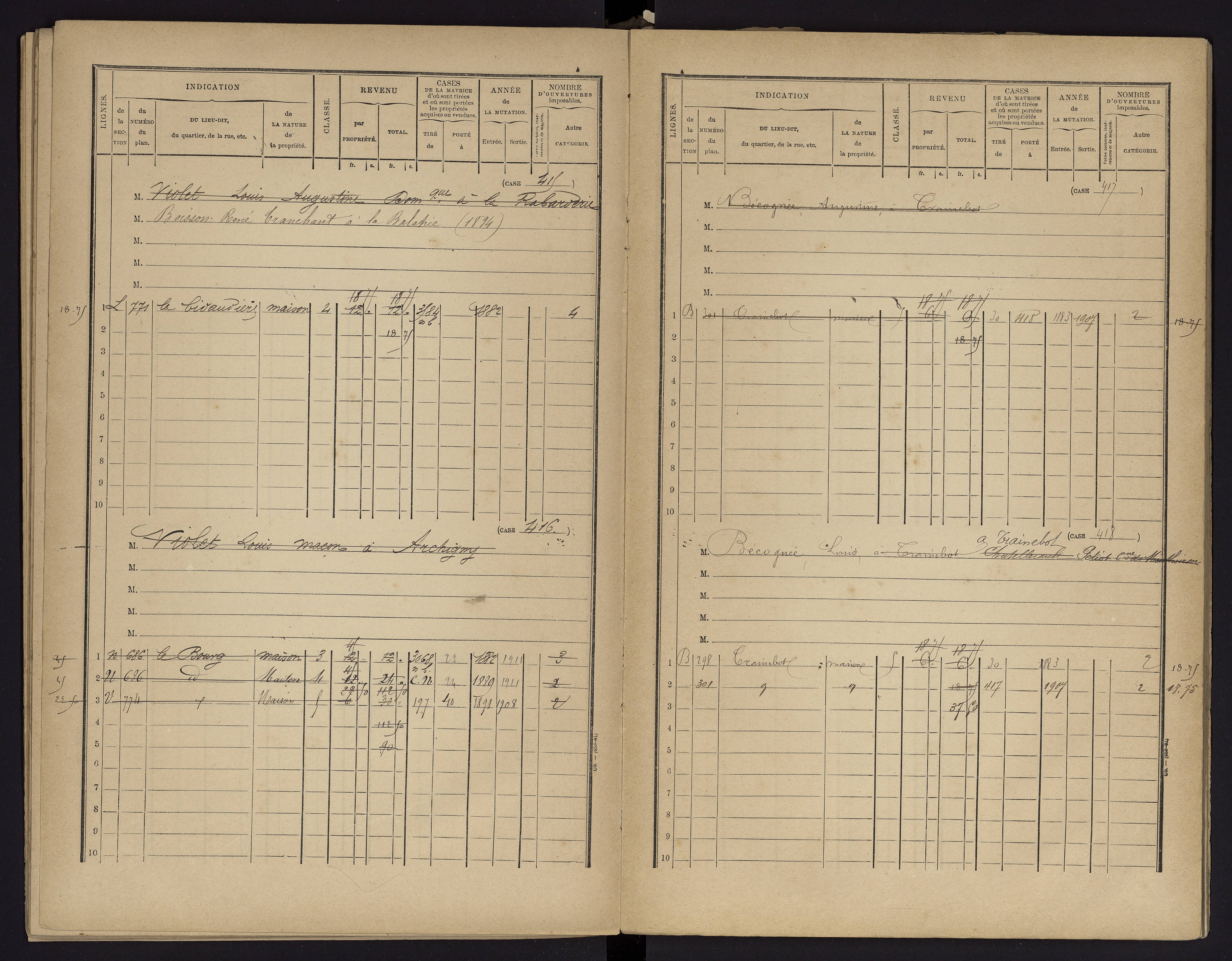 Archigny - FRAD086_cadastre Cases 1-560 