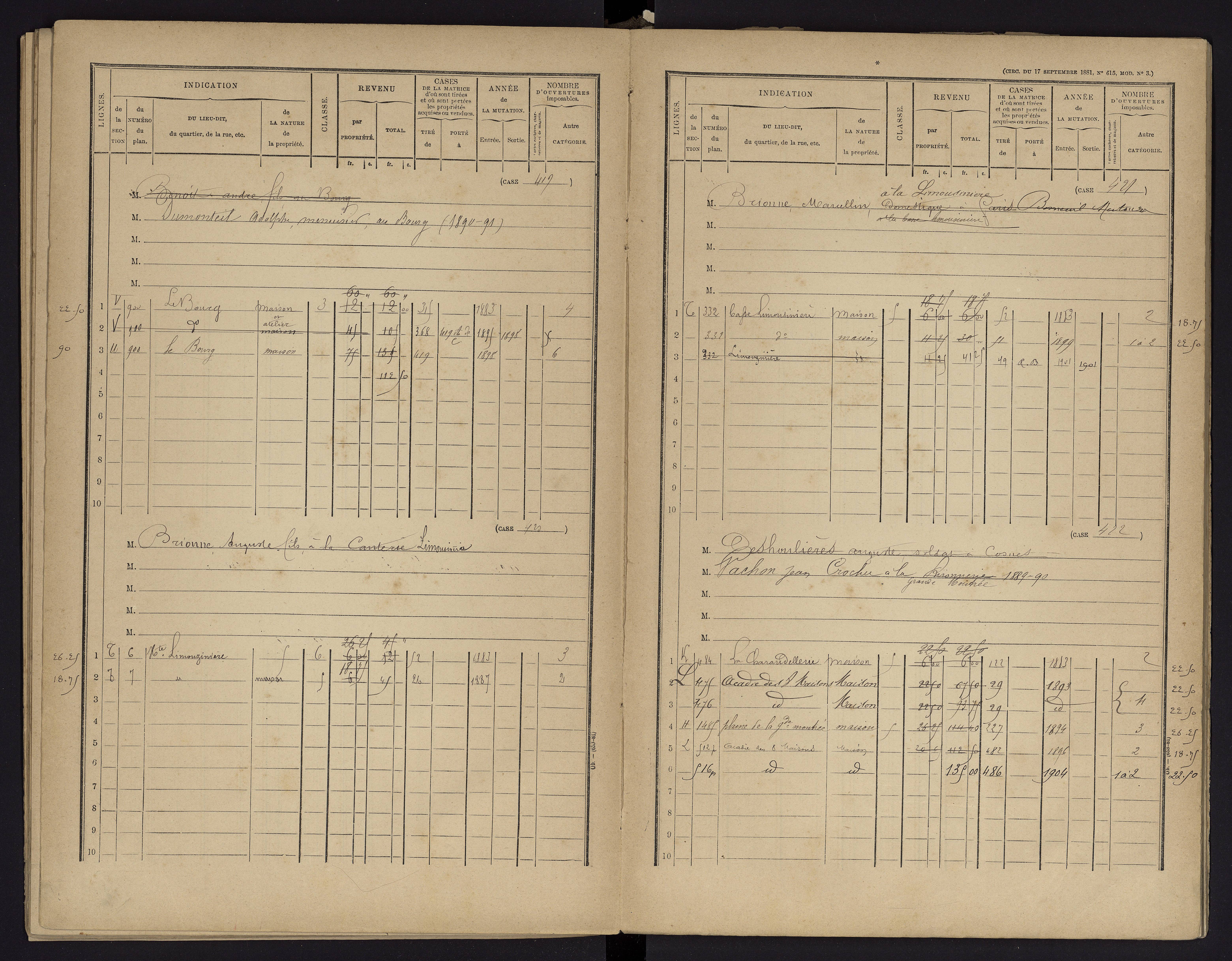 Archigny - FRAD086_cadastre Cases 1-560 