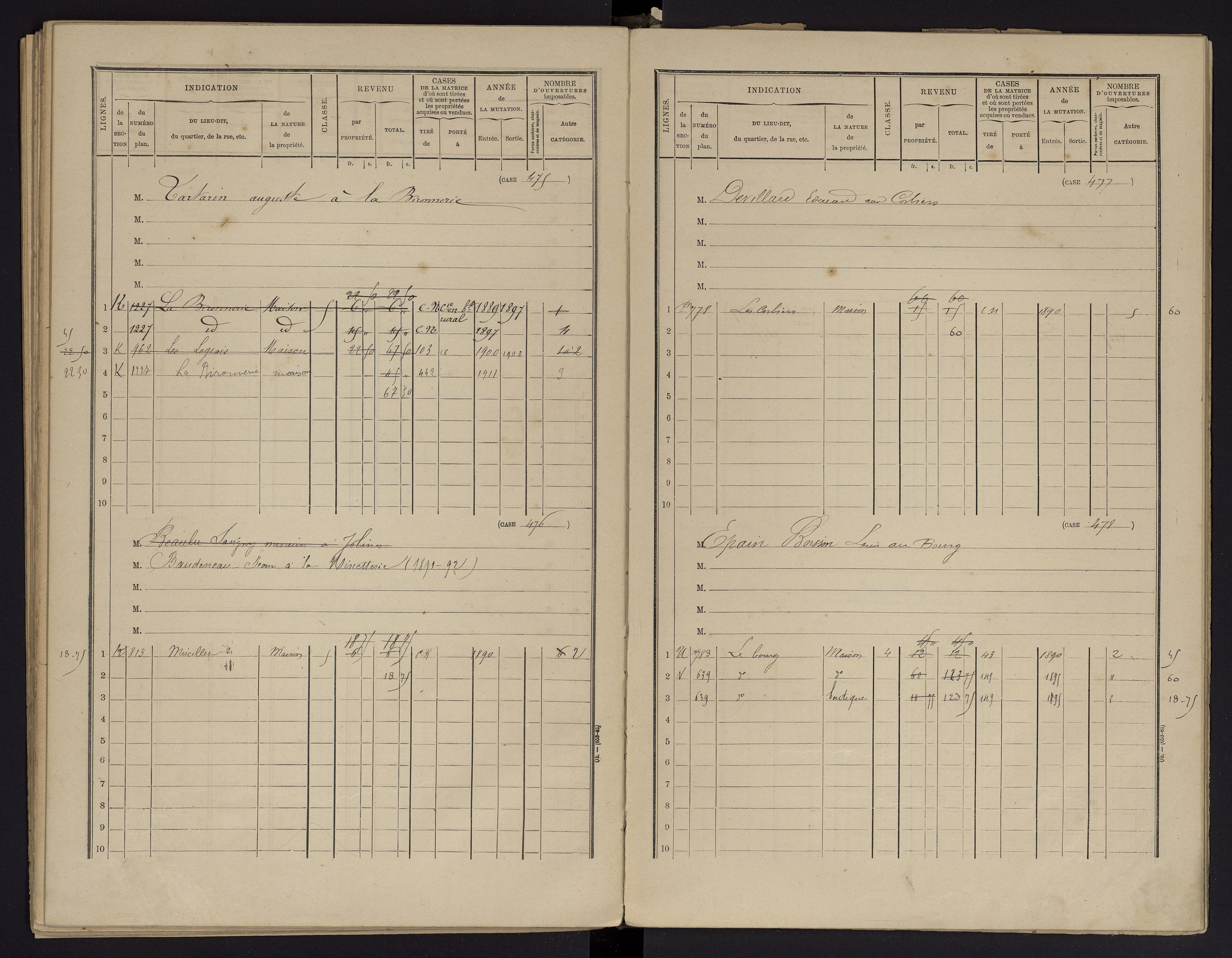 Archigny - FRAD086_cadastre Cases 1-560 