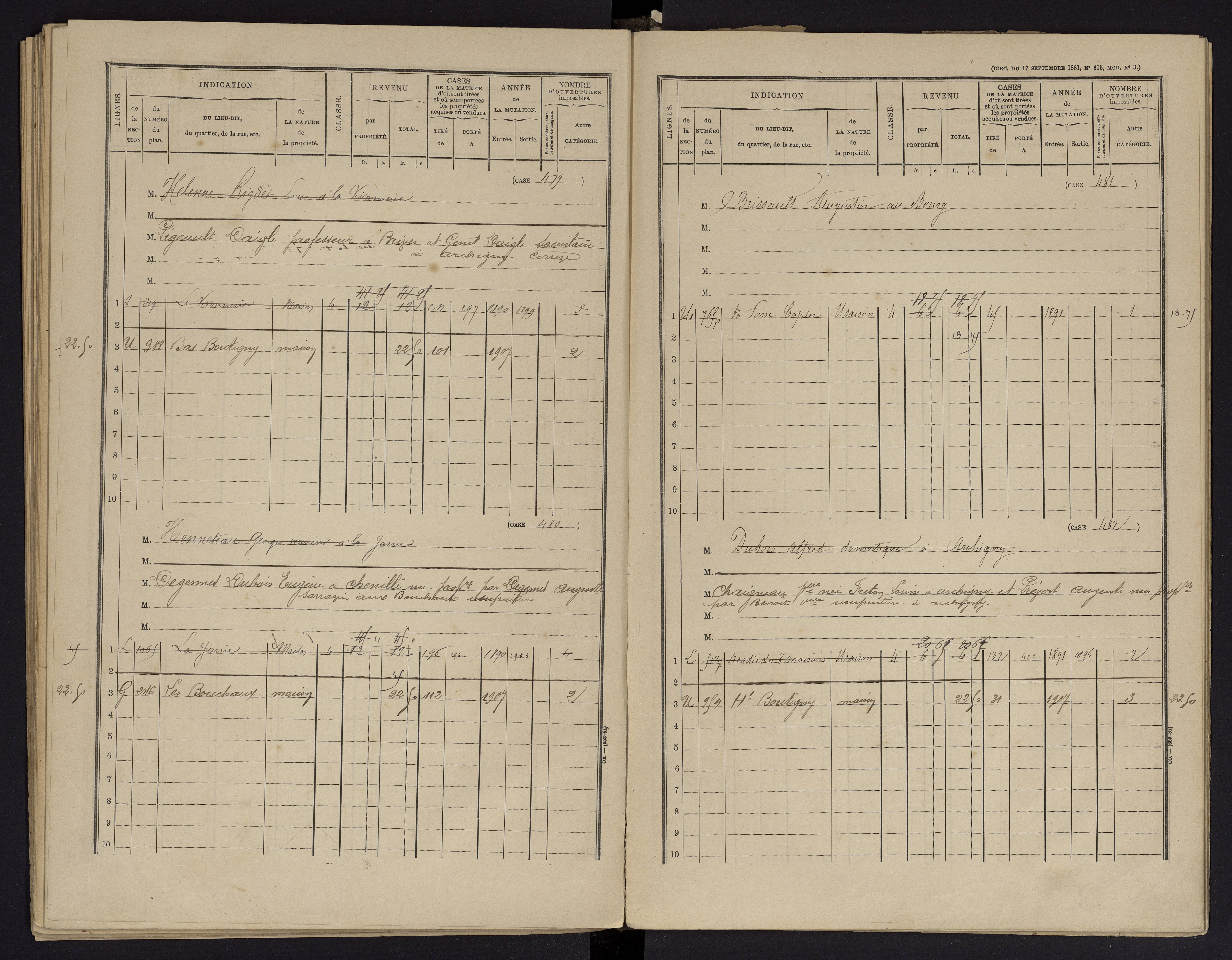 Archigny - FRAD086_cadastre Cases 1-560 