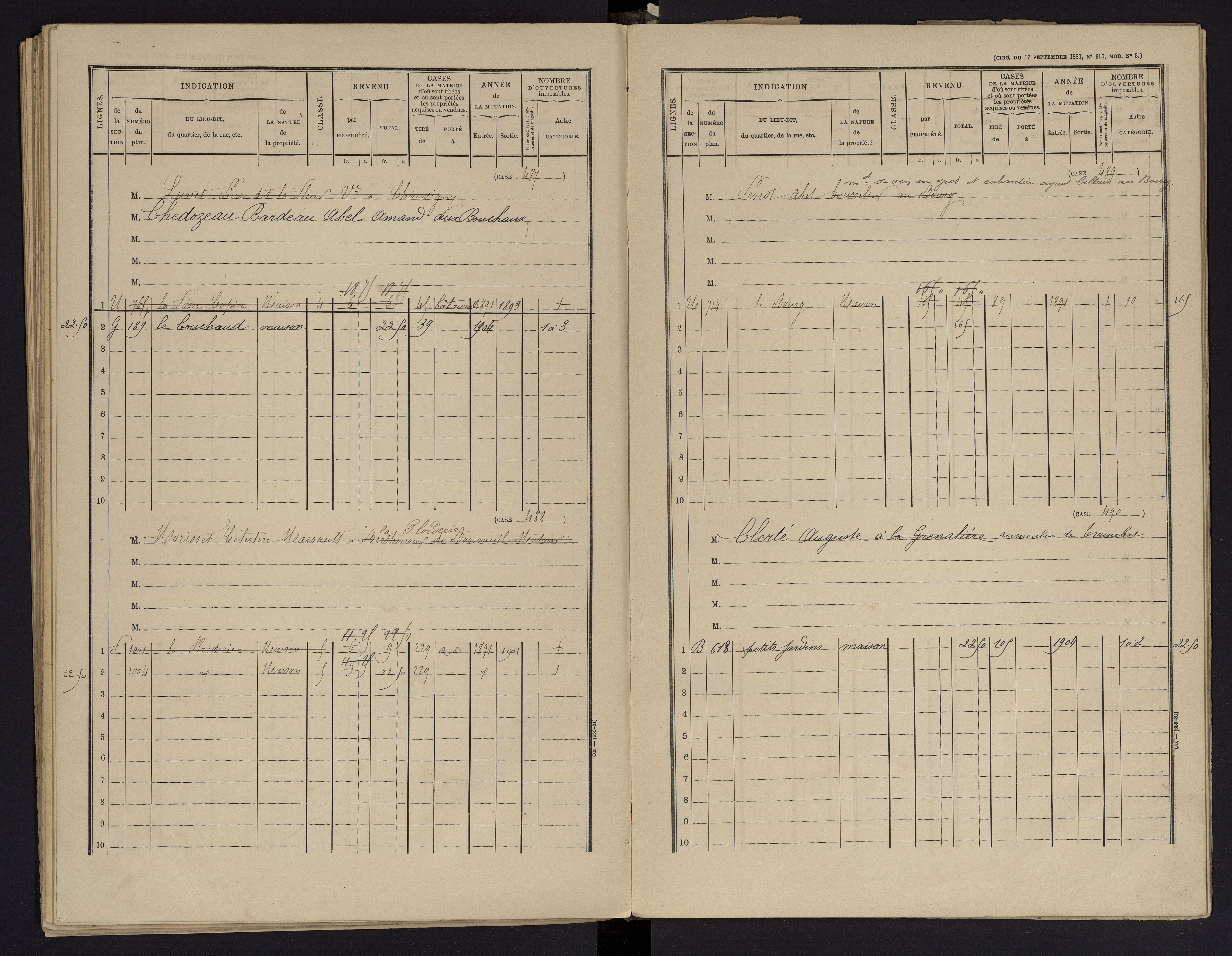 Archigny - FRAD086_cadastre Cases 1-560 