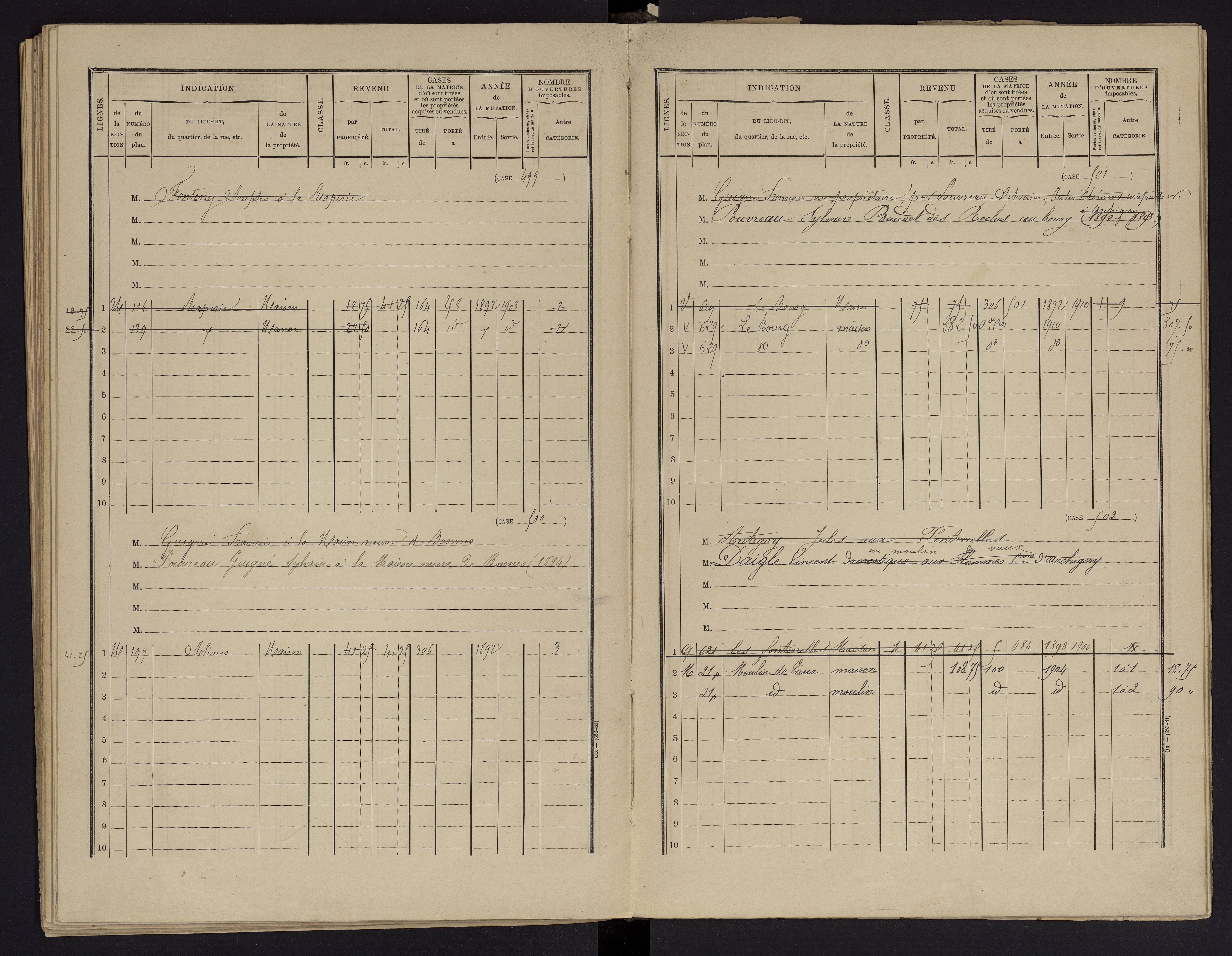 Archigny - FRAD086_cadastre Cases 1-560 