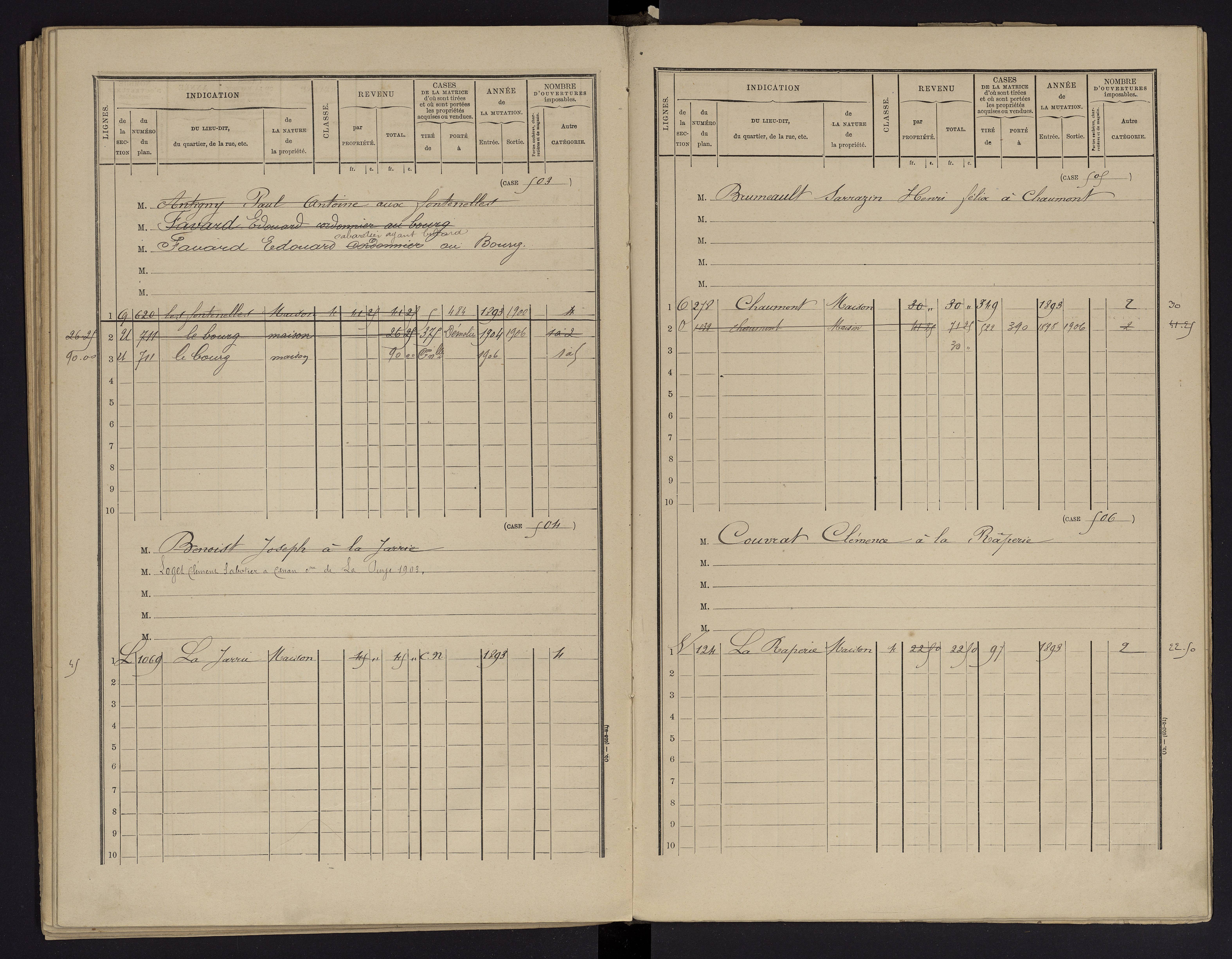 Archigny - FRAD086_cadastre Cases 1-560 