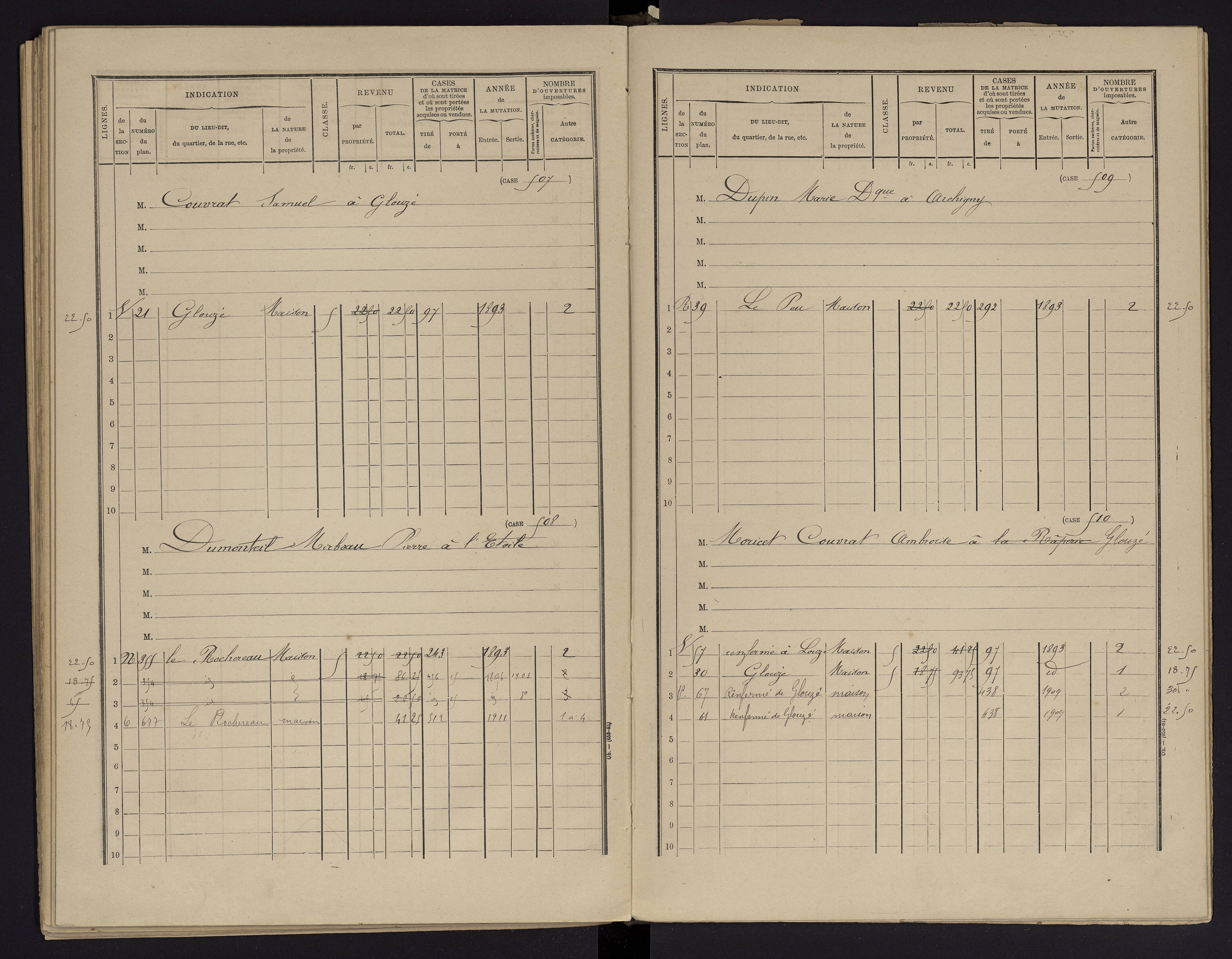 Archigny - FRAD086_cadastre Cases 1-560 