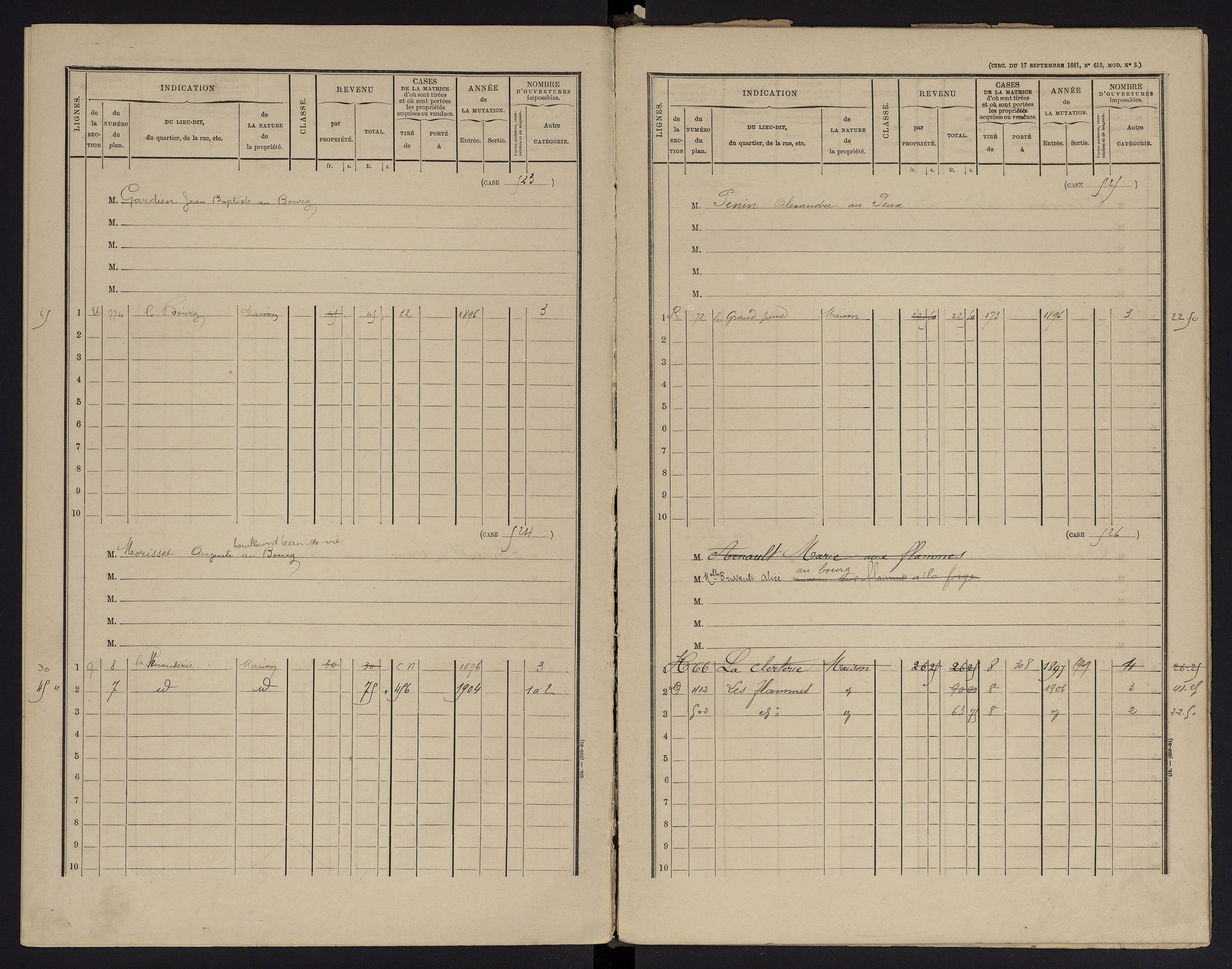 Archigny - FRAD086_cadastre Cases 1-560 