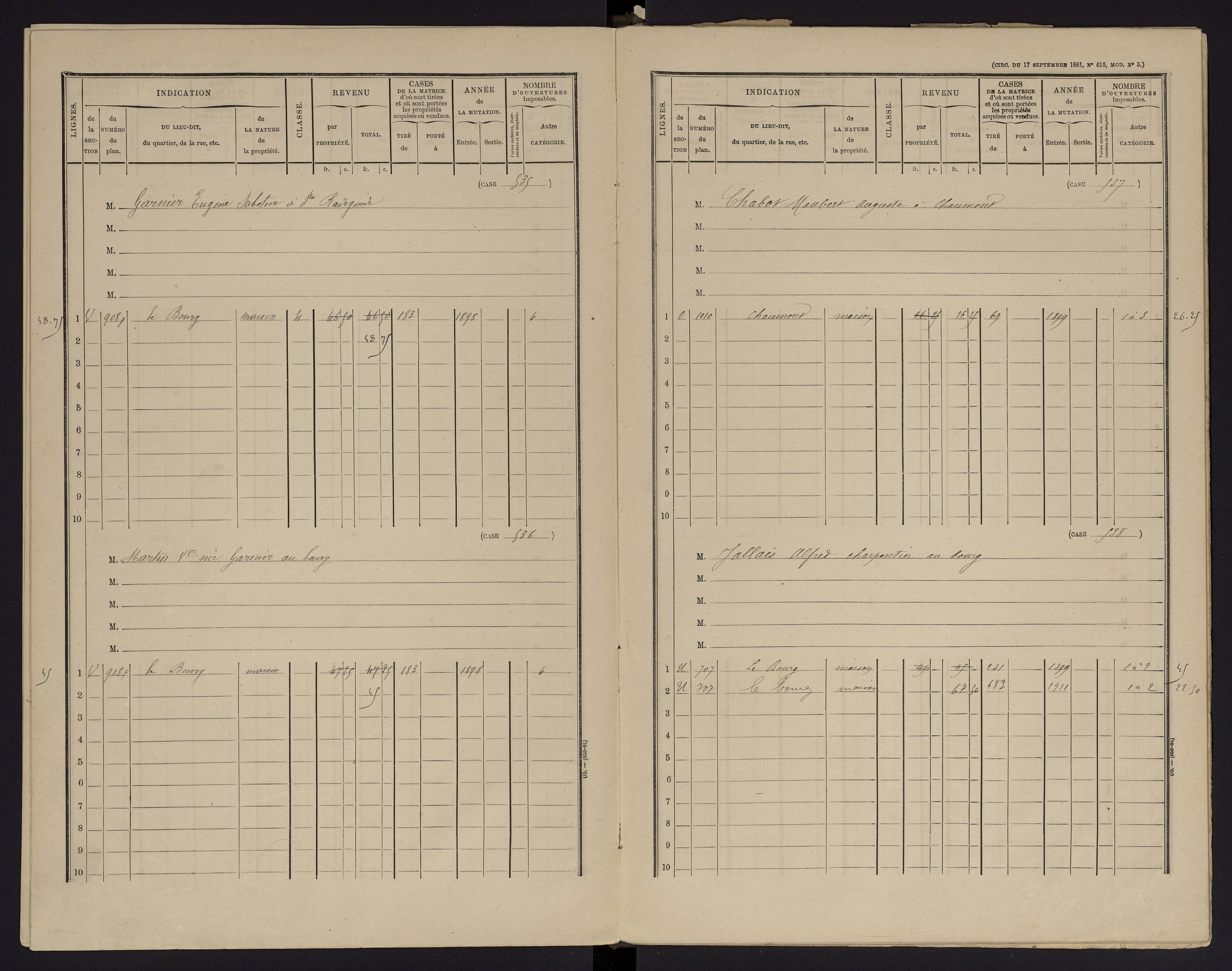 Archigny - FRAD086_cadastre Cases 1-560 