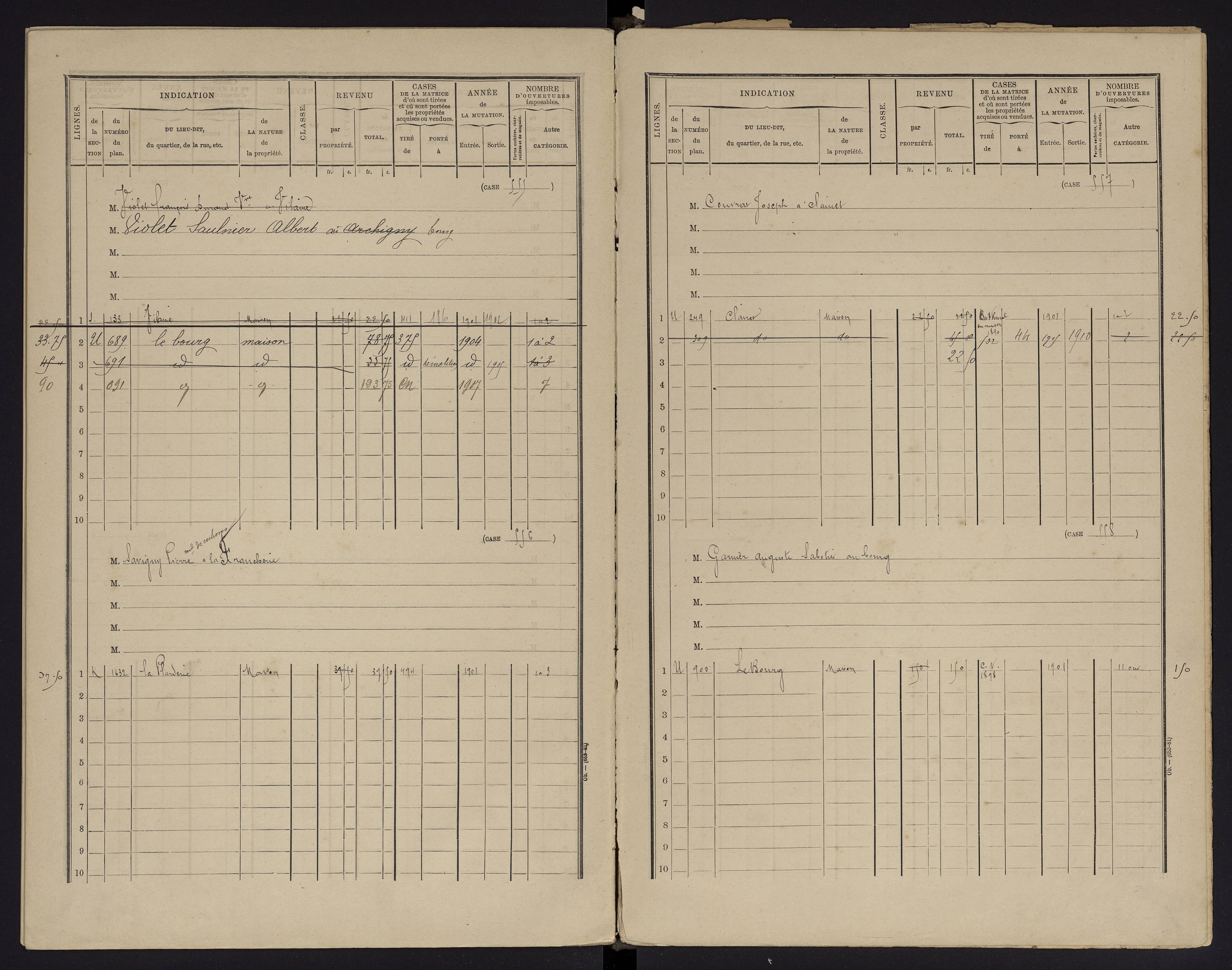 Archigny - FRAD086_cadastre Cases 1-560 