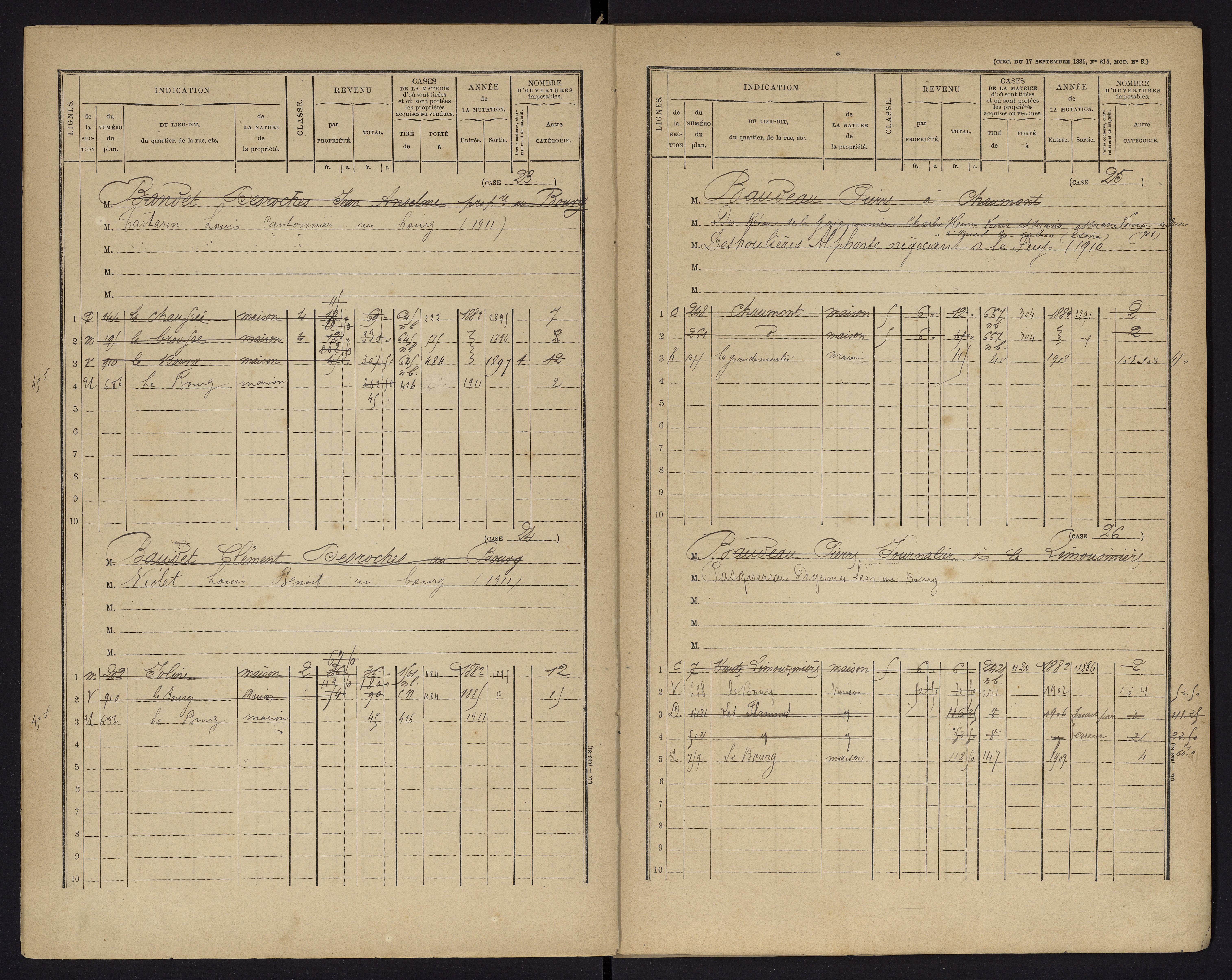 Archigny - FRAD086_cadastre Cases 1-560 