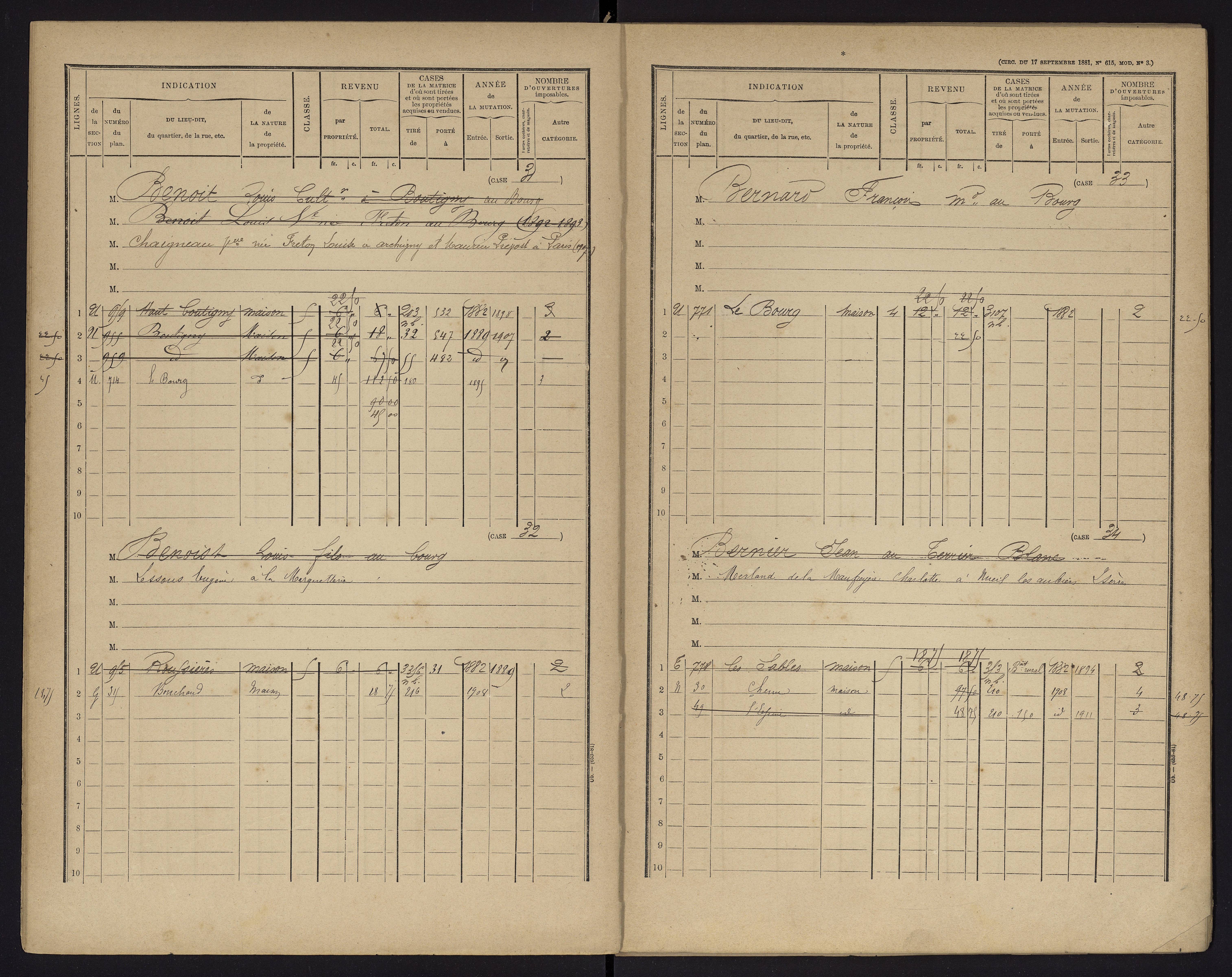 Archigny - FRAD086_cadastre Cases 1-560 