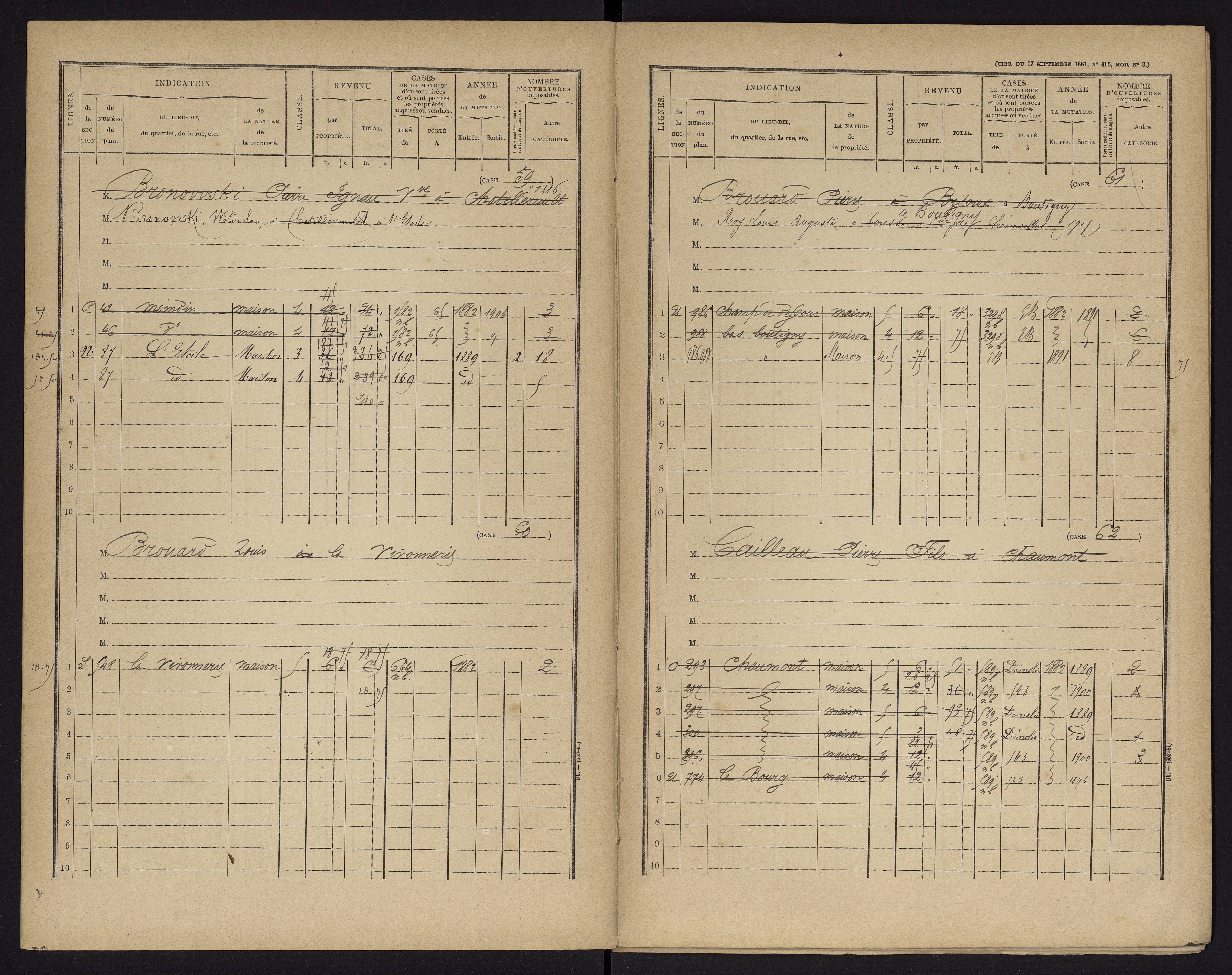 Archigny - FRAD086_cadastre Cases 1-560 