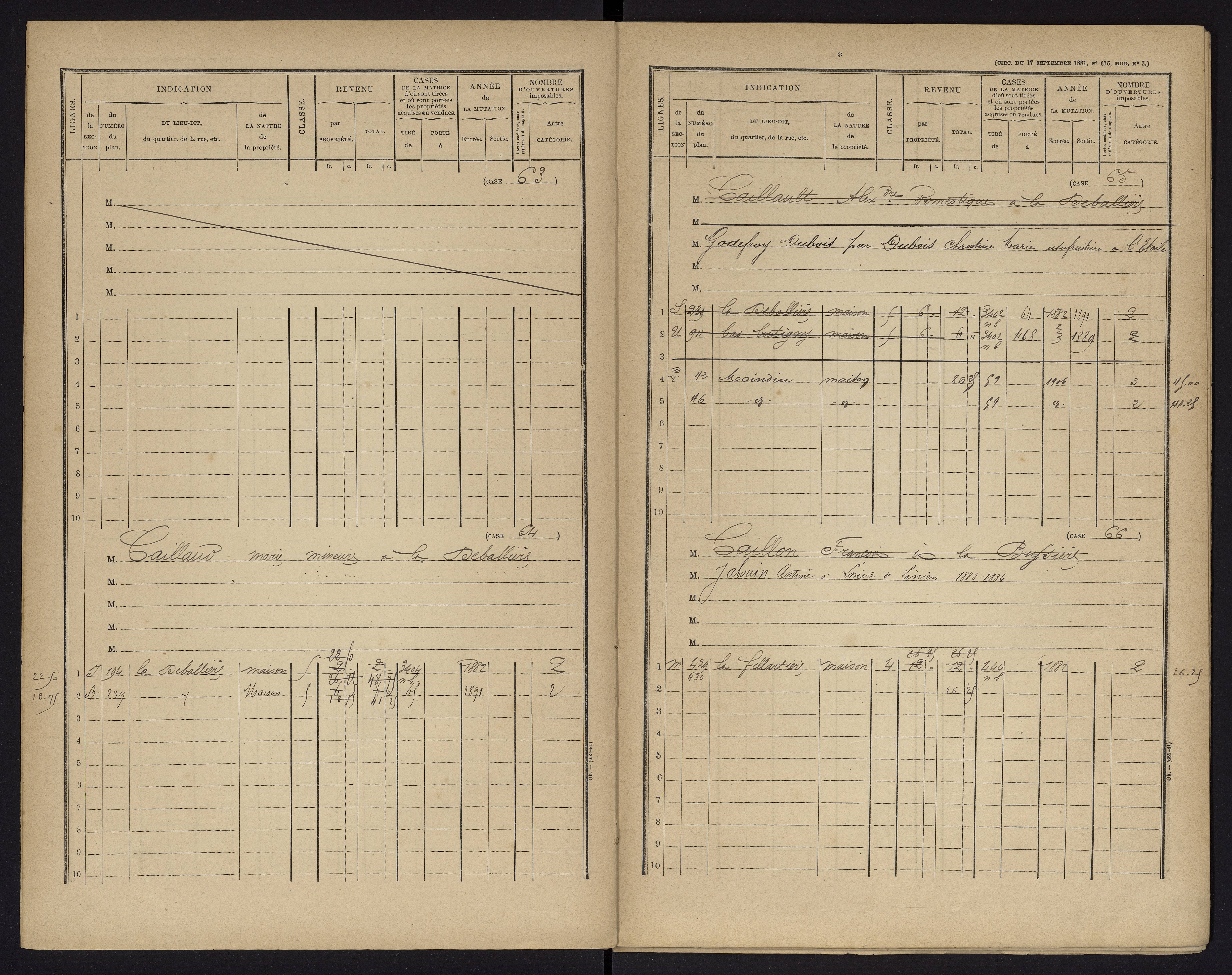 Archigny - FRAD086_cadastre Cases 1-560 