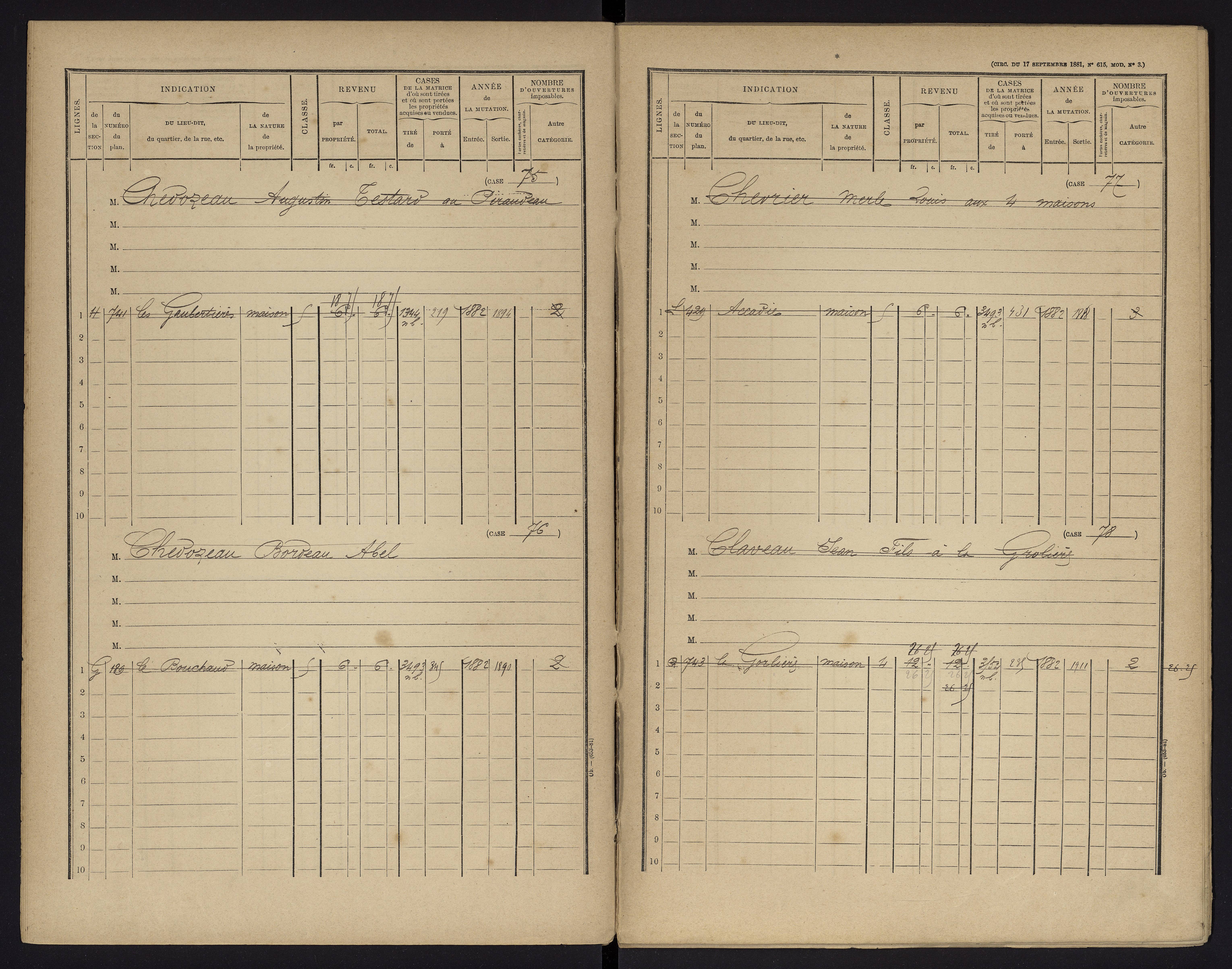 Archigny - FRAD086_cadastre Cases 1-560 