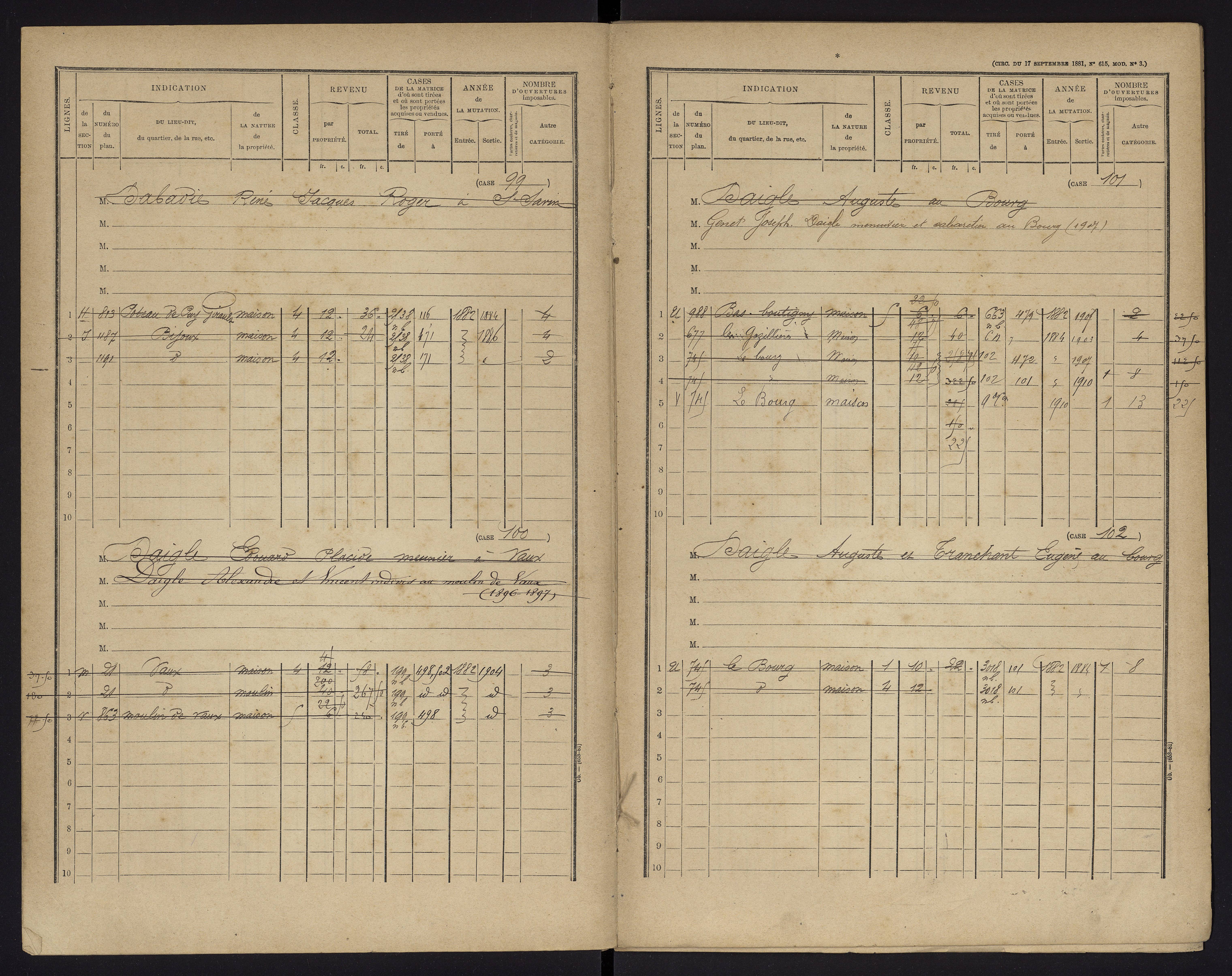 Archigny - FRAD086_cadastre Cases 1-560 