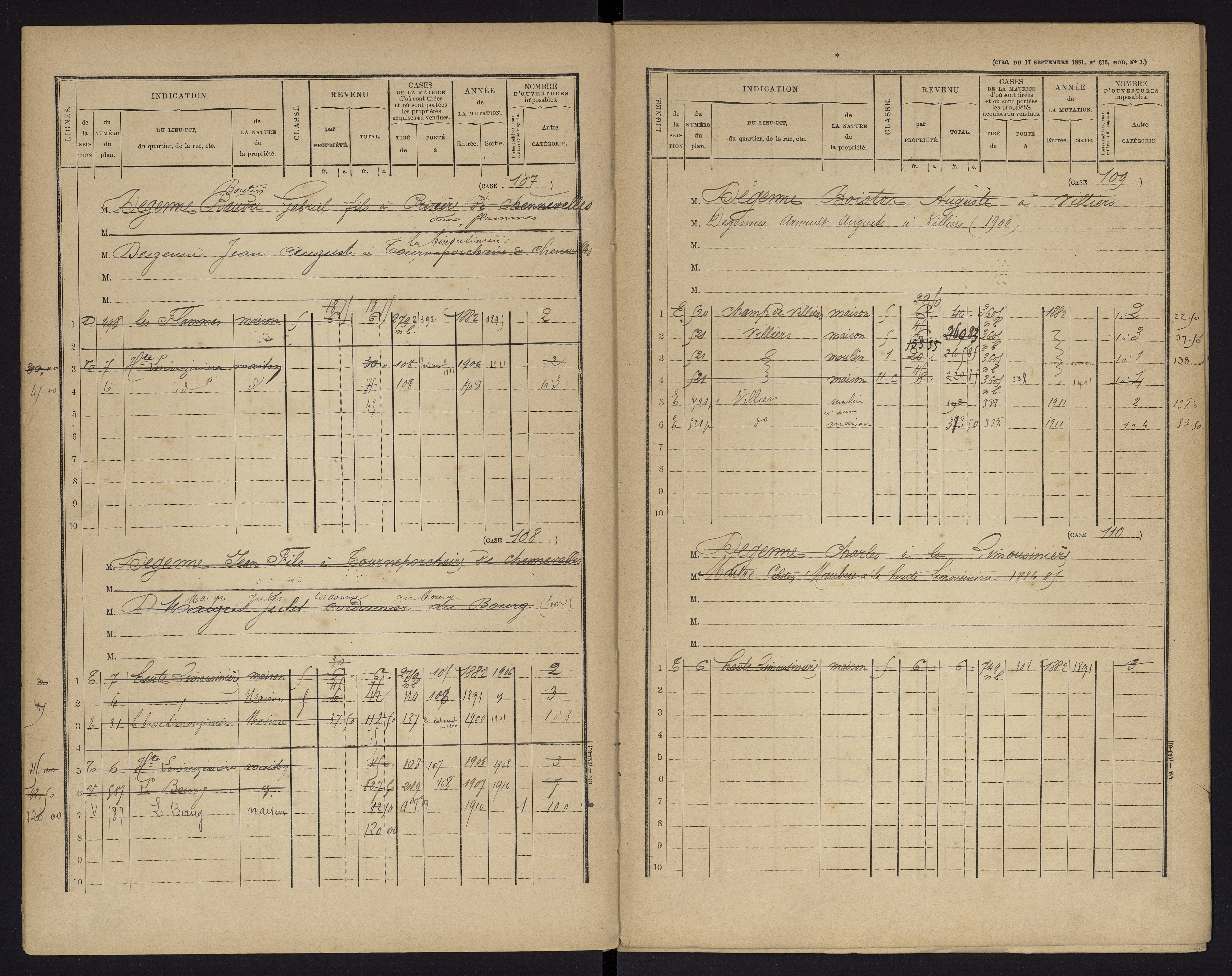Archigny - FRAD086_cadastre Cases 1-560 