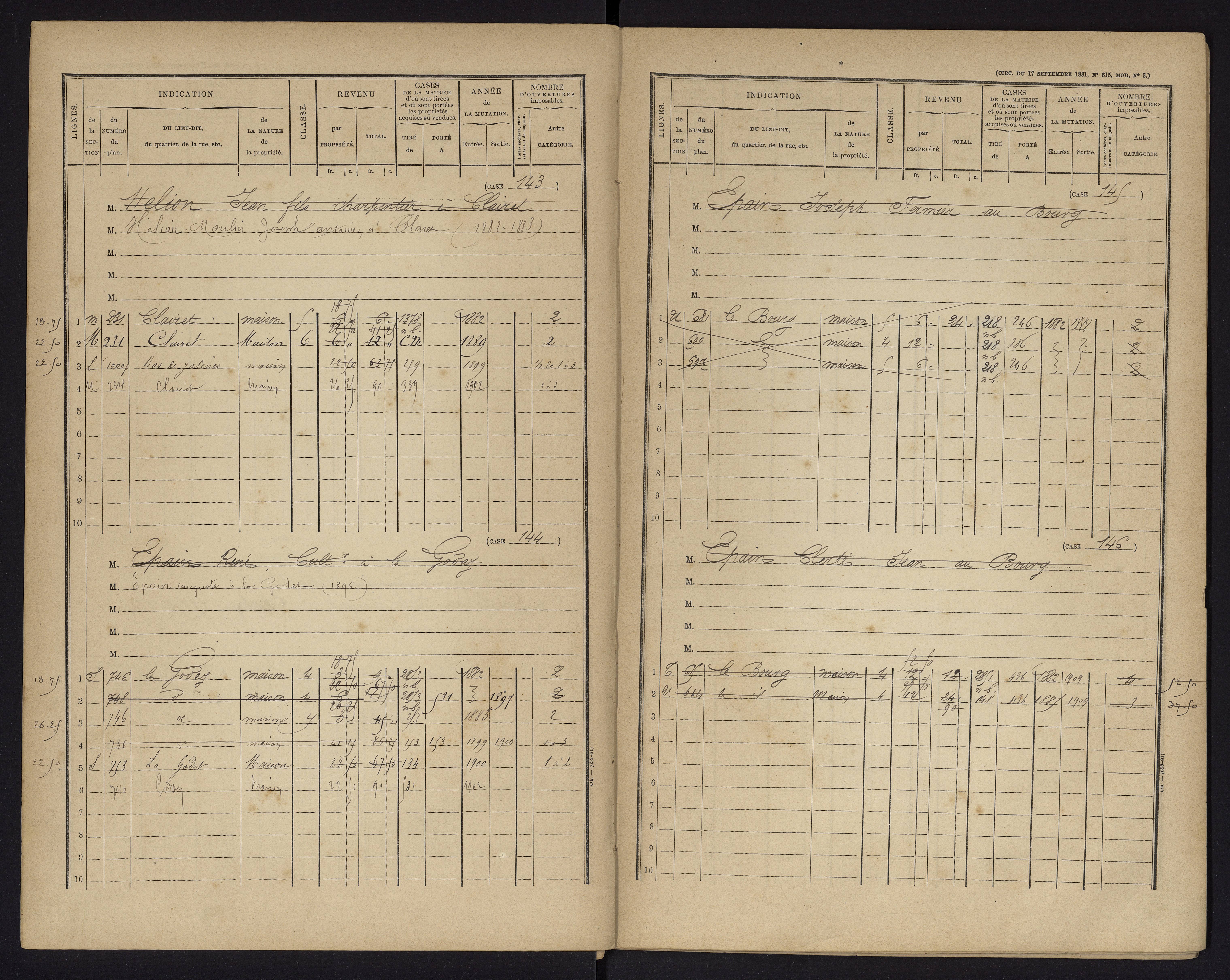 Archigny - FRAD086_cadastre Cases 1-560 