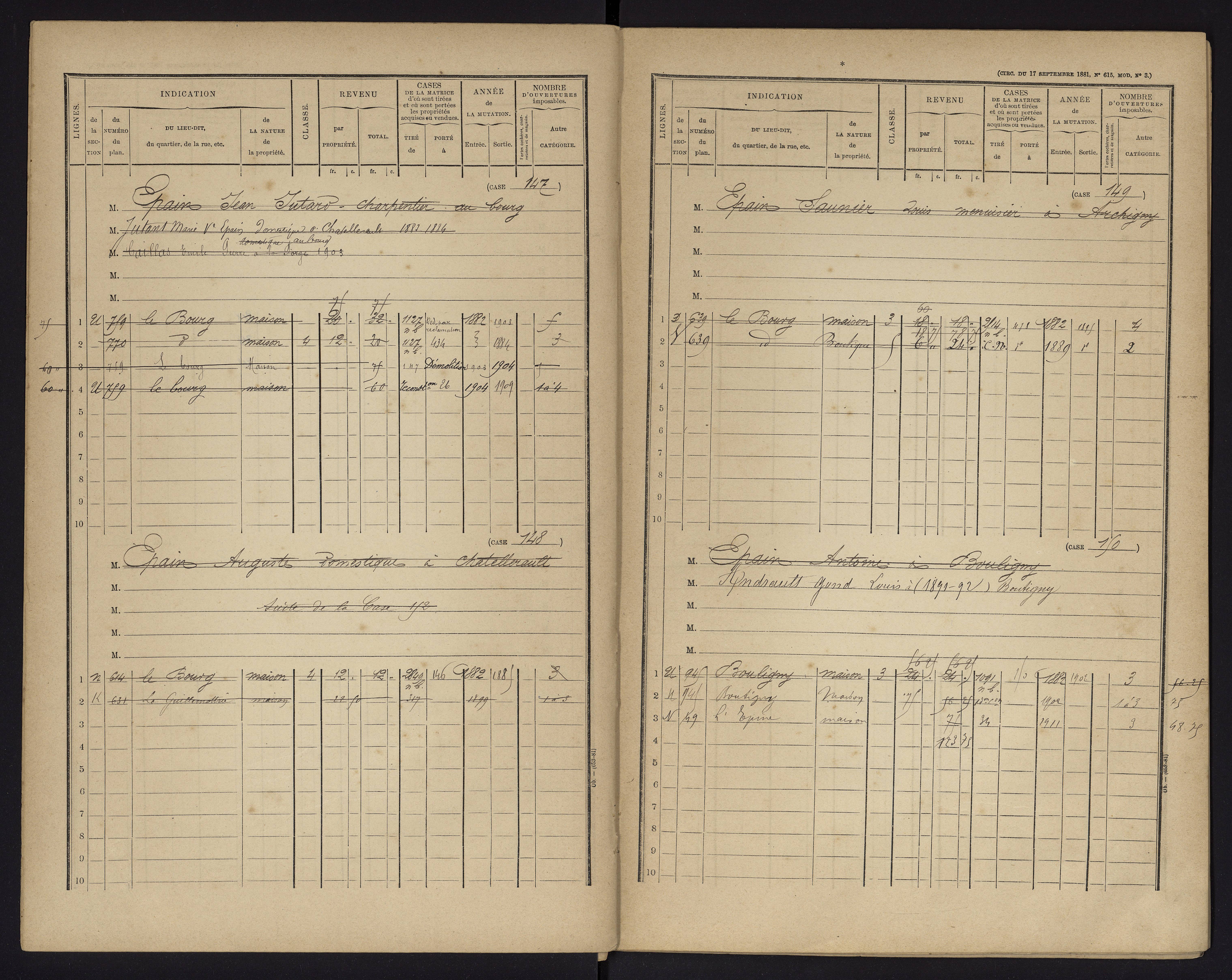 Archigny - FRAD086_cadastre Cases 1-560 
