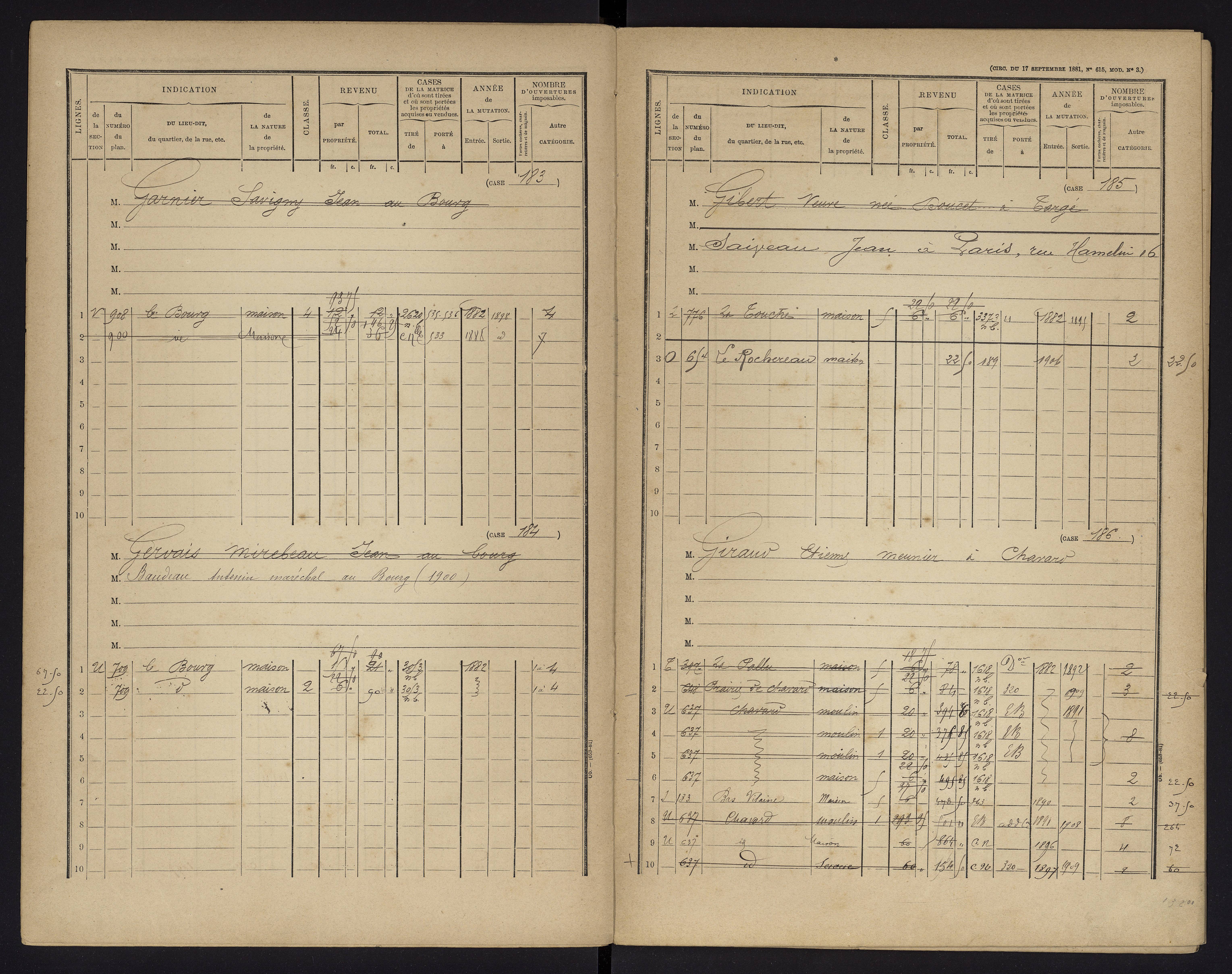 Archigny - FRAD086_cadastre Cases 1-560 