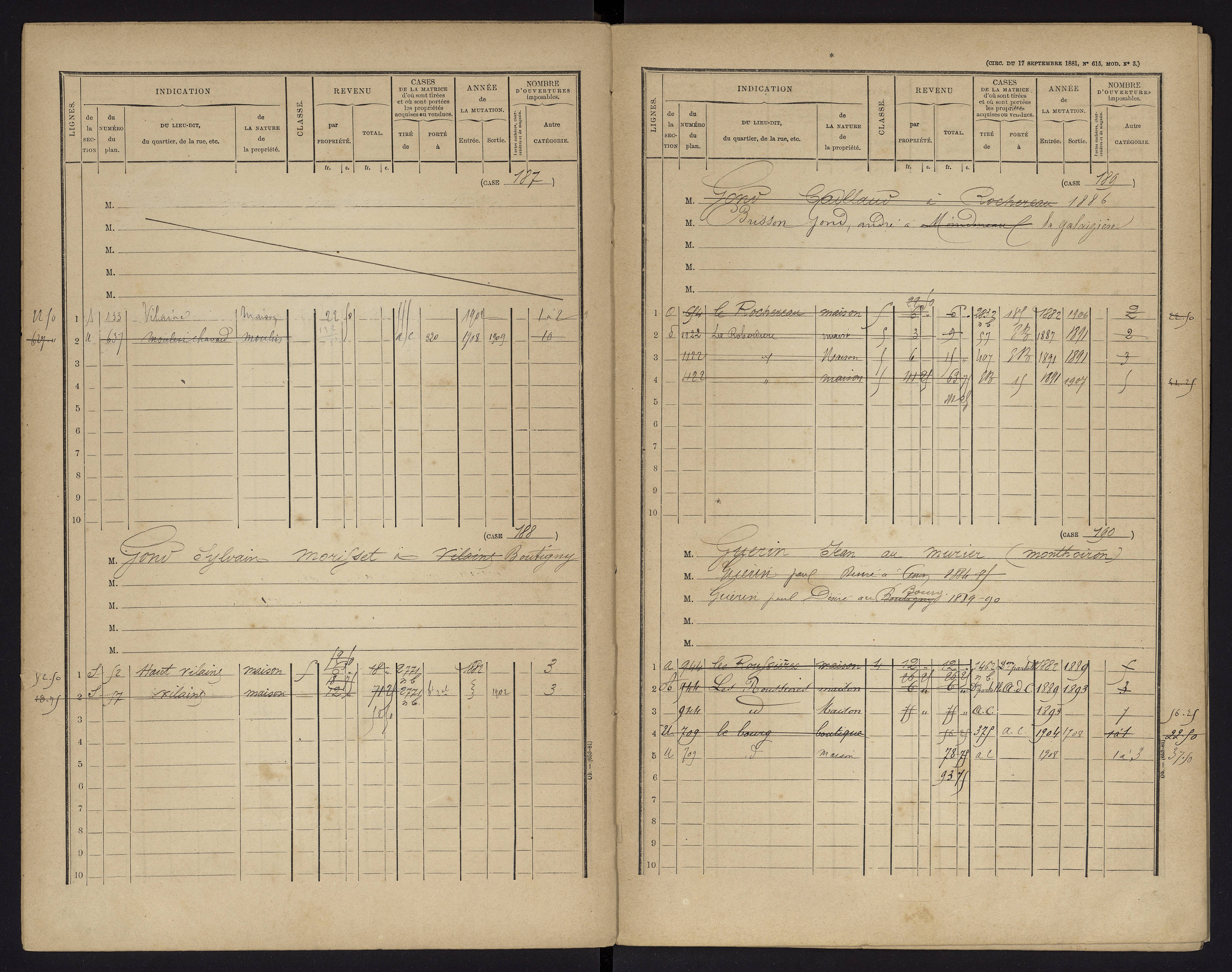 Archigny - FRAD086_cadastre Cases 1-560 