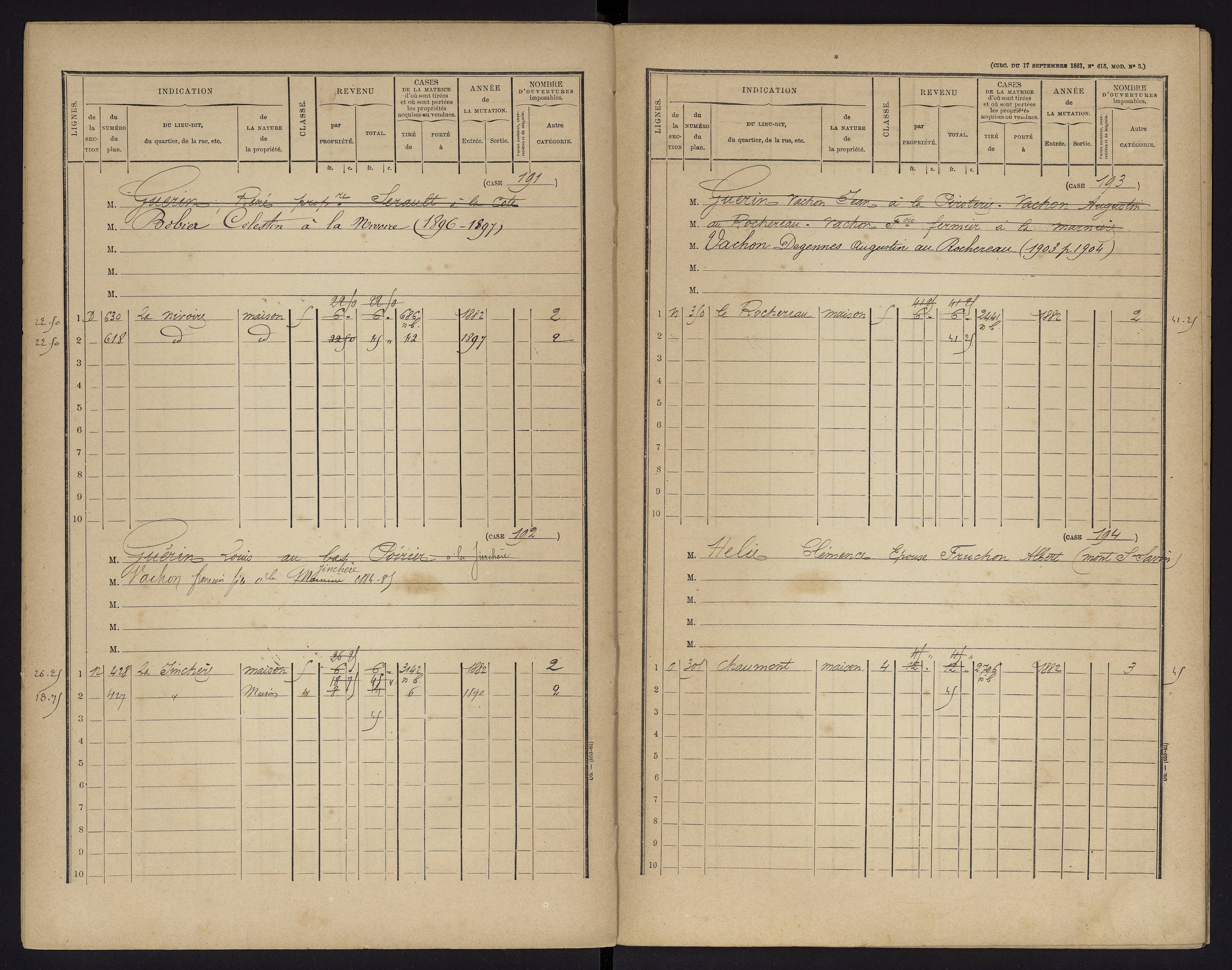 Archigny - FRAD086_cadastre Cases 1-560 