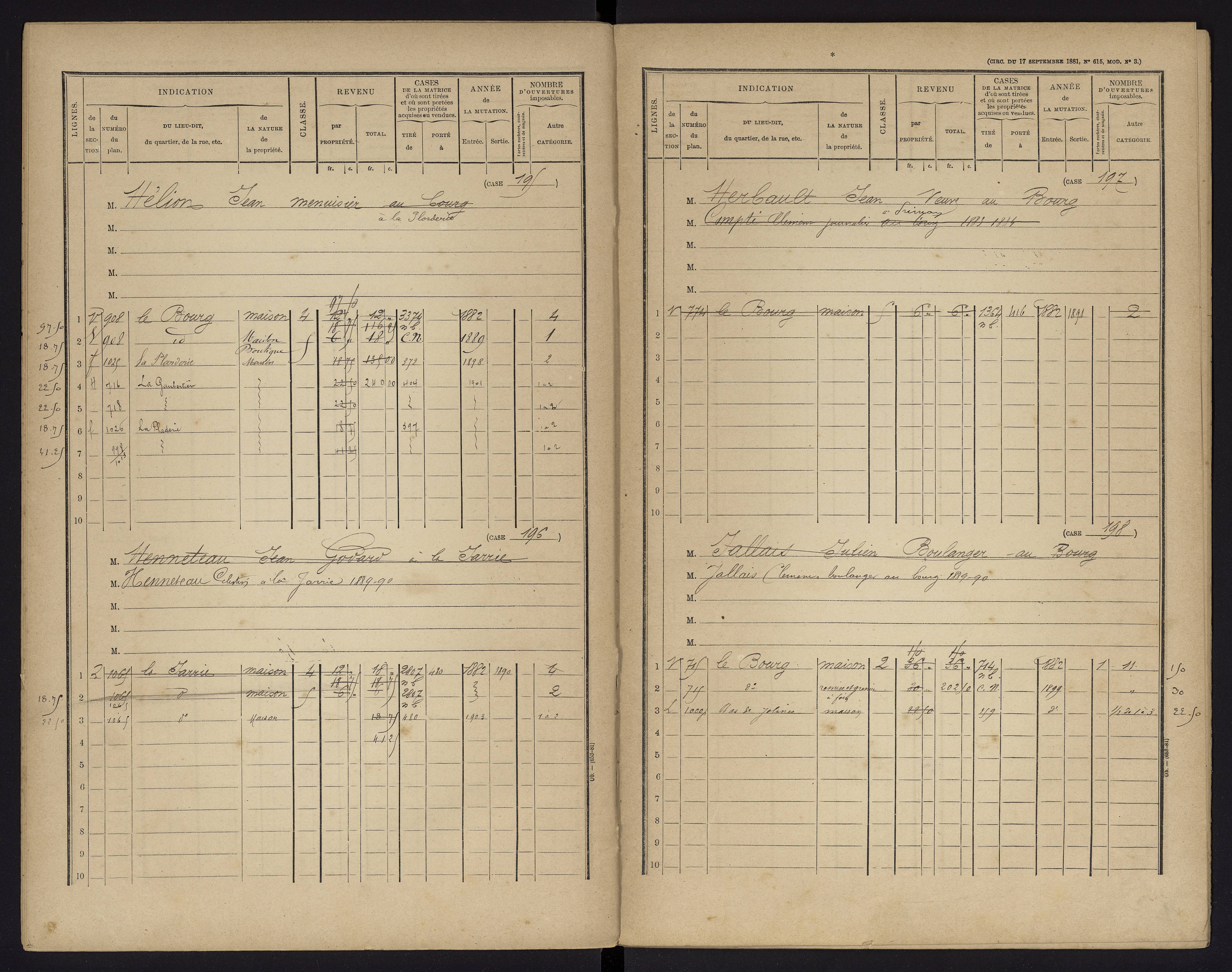 Archigny - FRAD086_cadastre Cases 1-560 