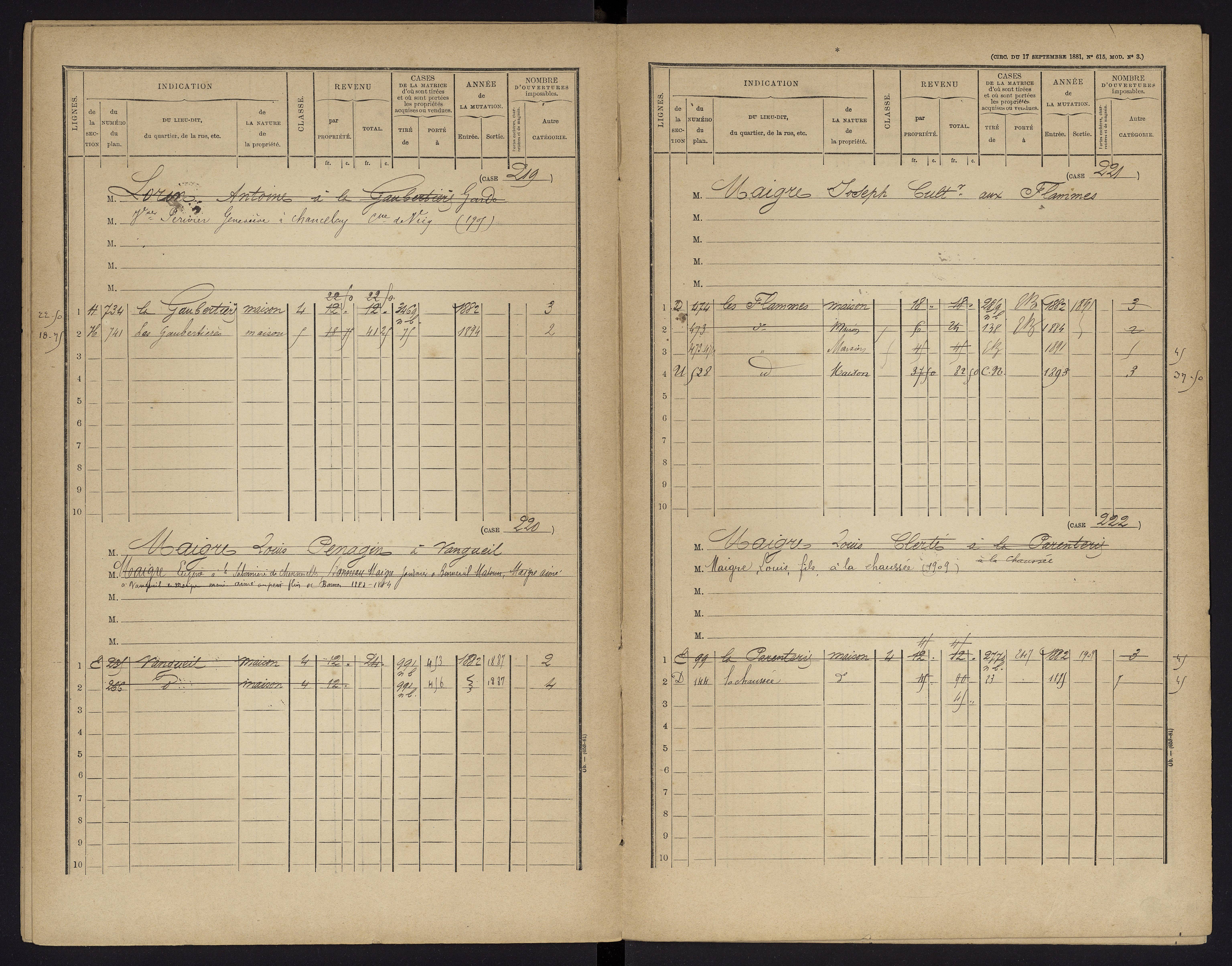 Archigny - FRAD086_cadastre Cases 1-560 