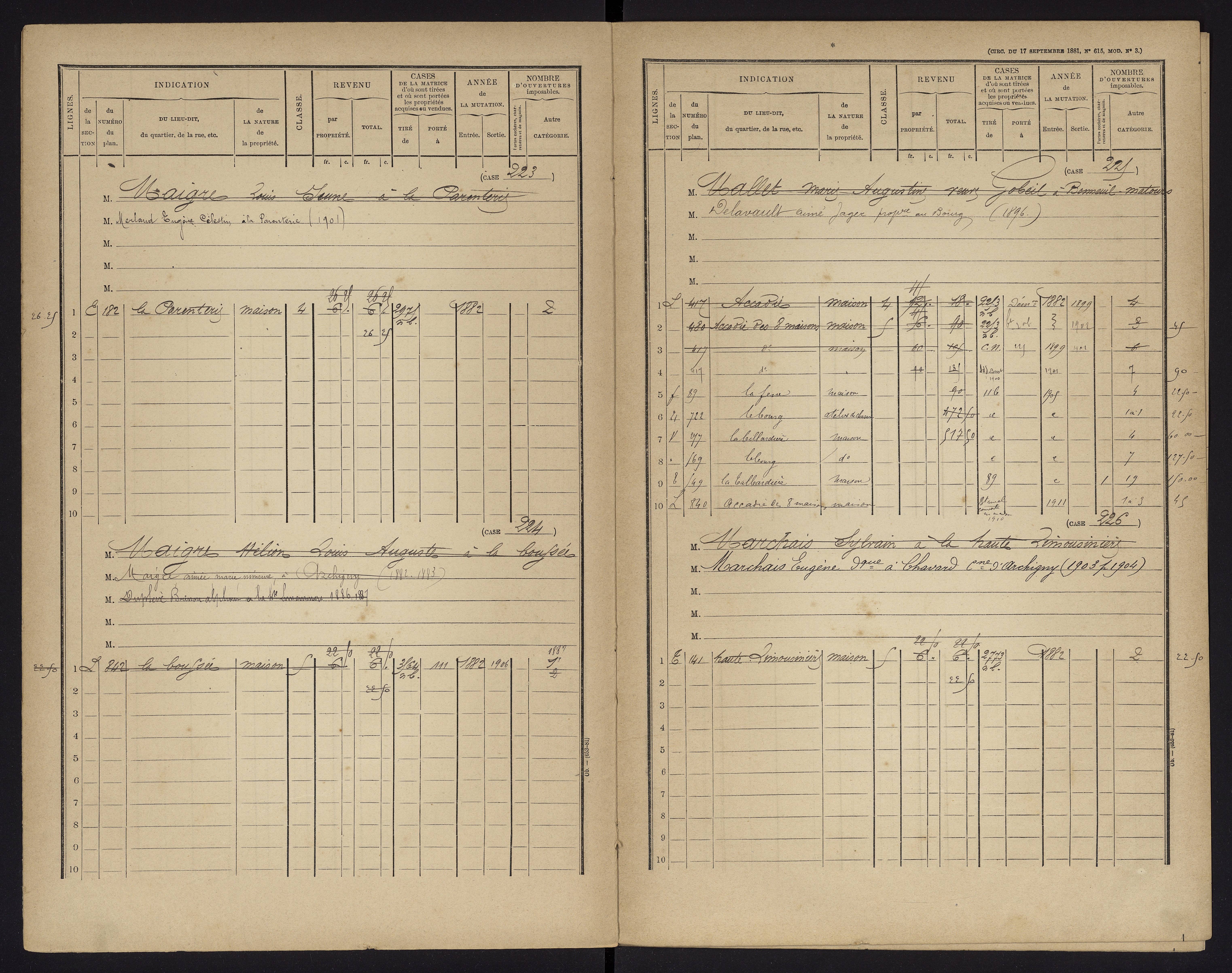 Archigny - FRAD086_cadastre Cases 1-560 