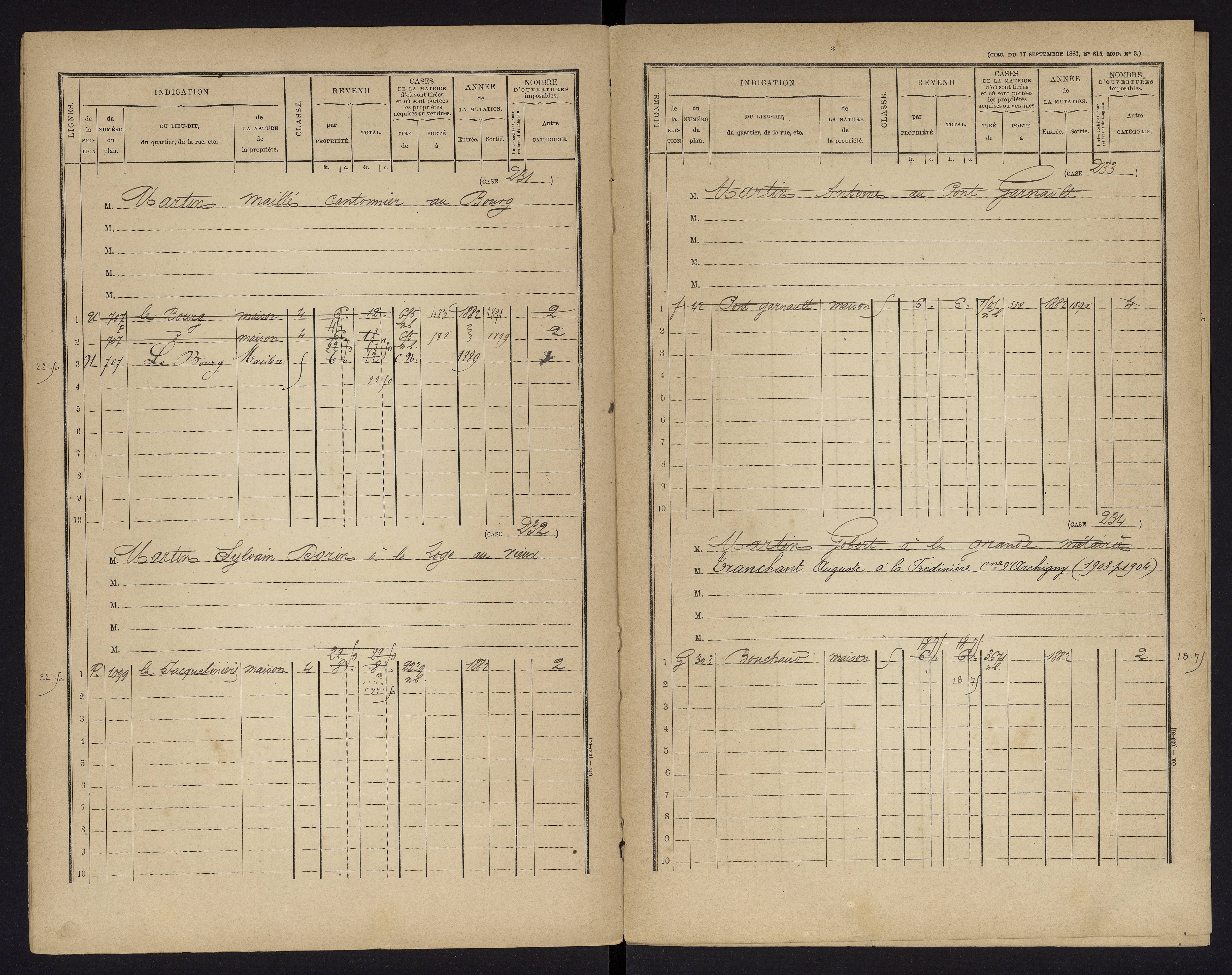 Archigny - FRAD086_cadastre Cases 1-560 