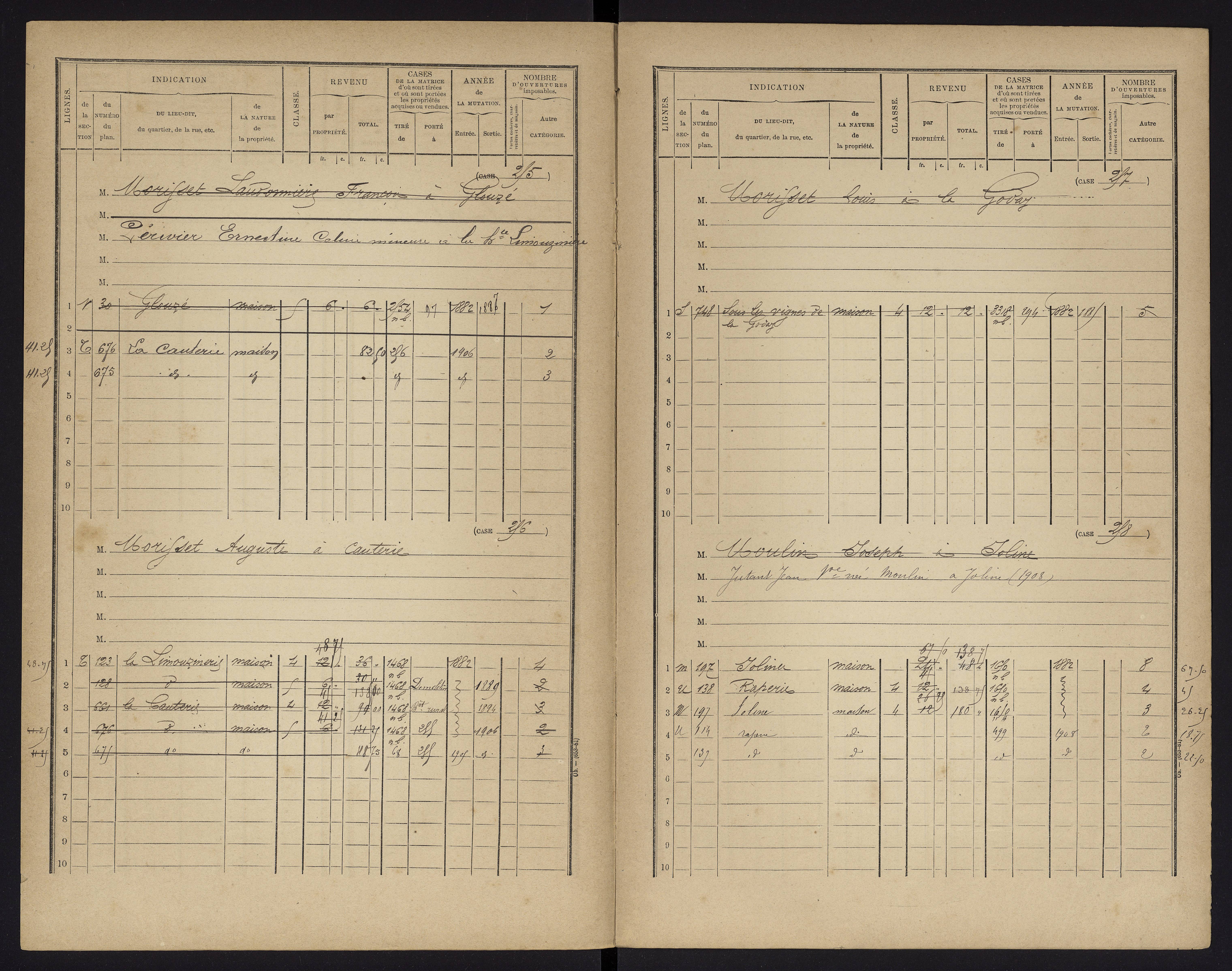 Archigny - FRAD086_cadastre Cases 1-560 