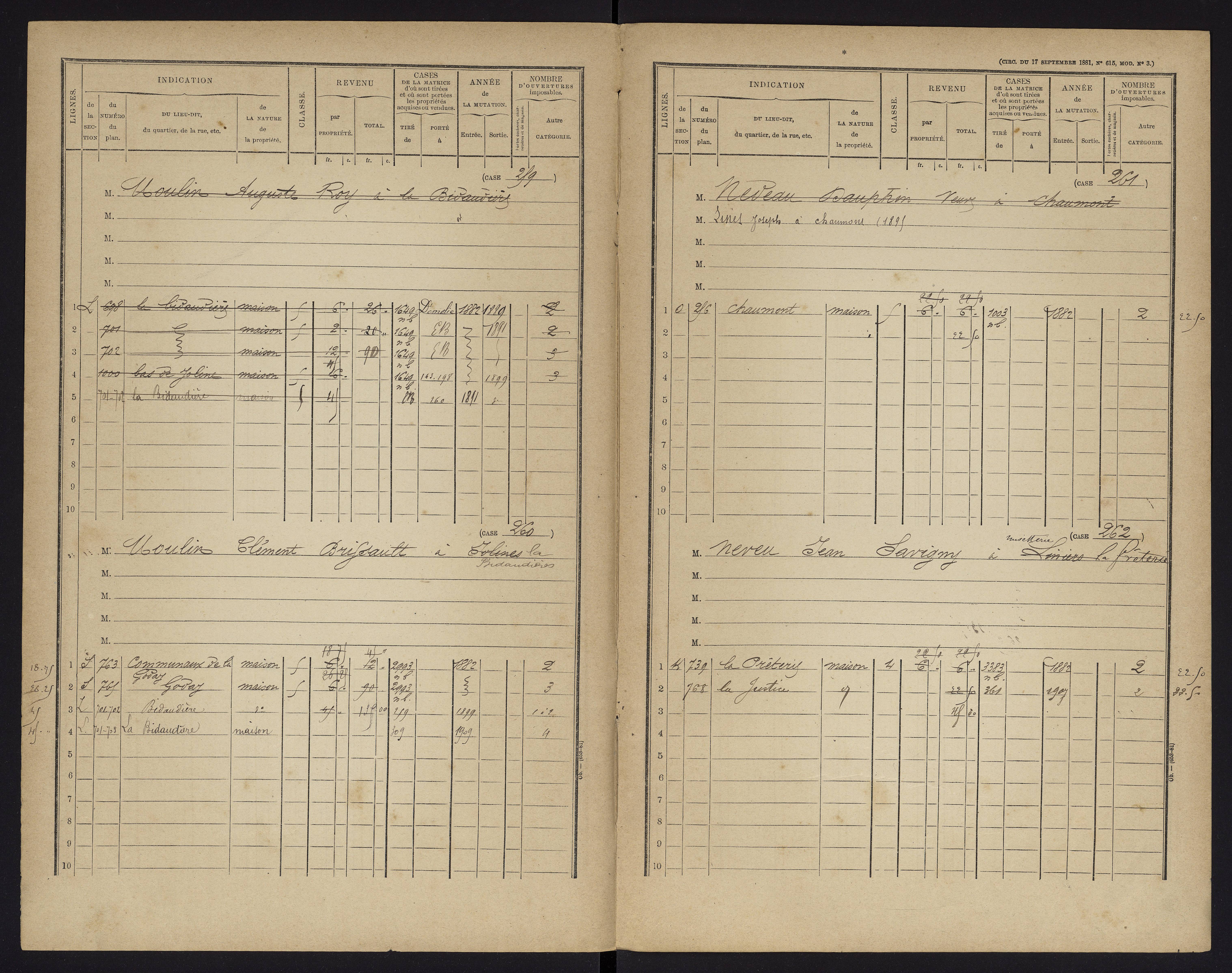 Archigny - FRAD086_cadastre Cases 1-560 