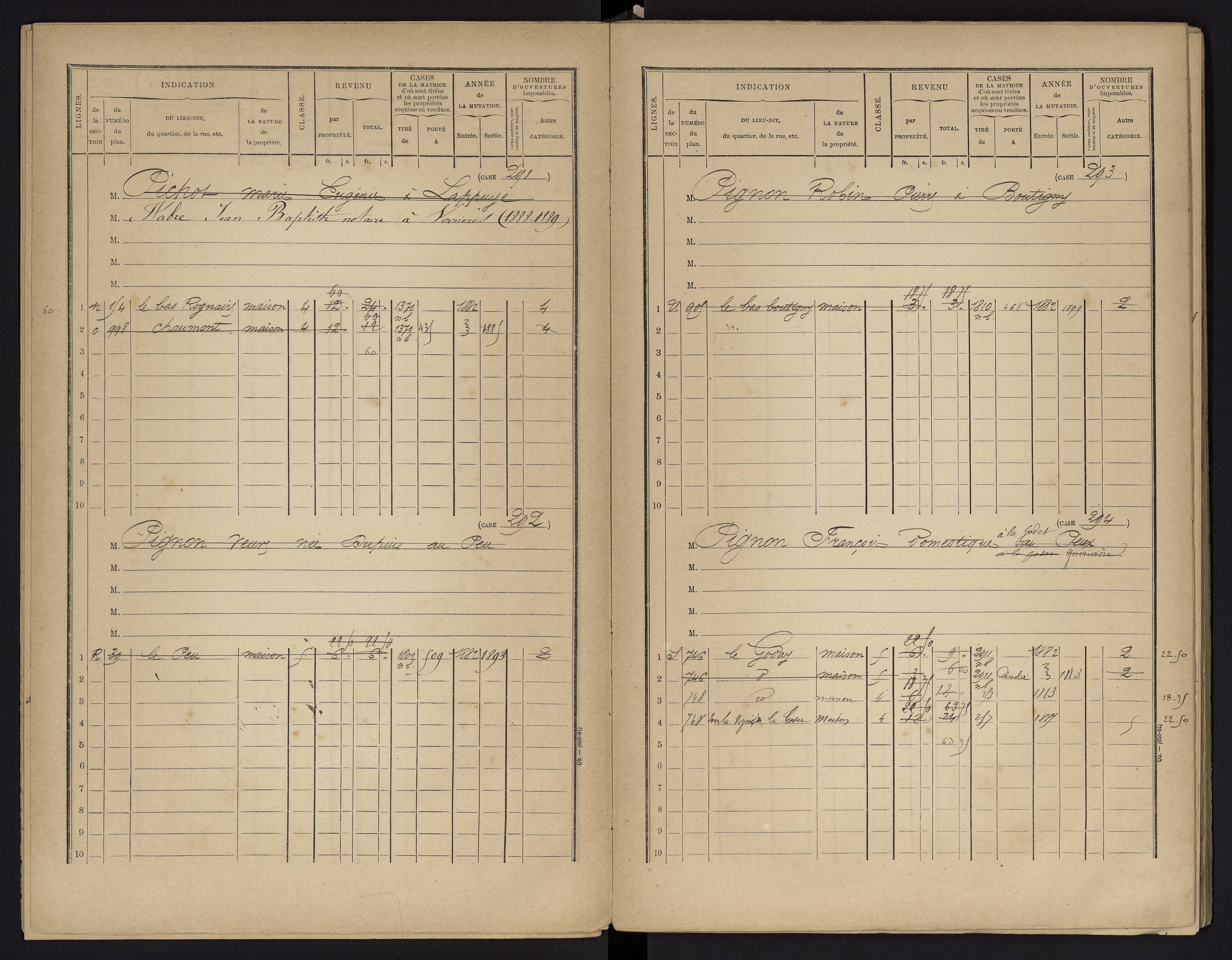 Archigny - FRAD086_cadastre Cases 1-560 