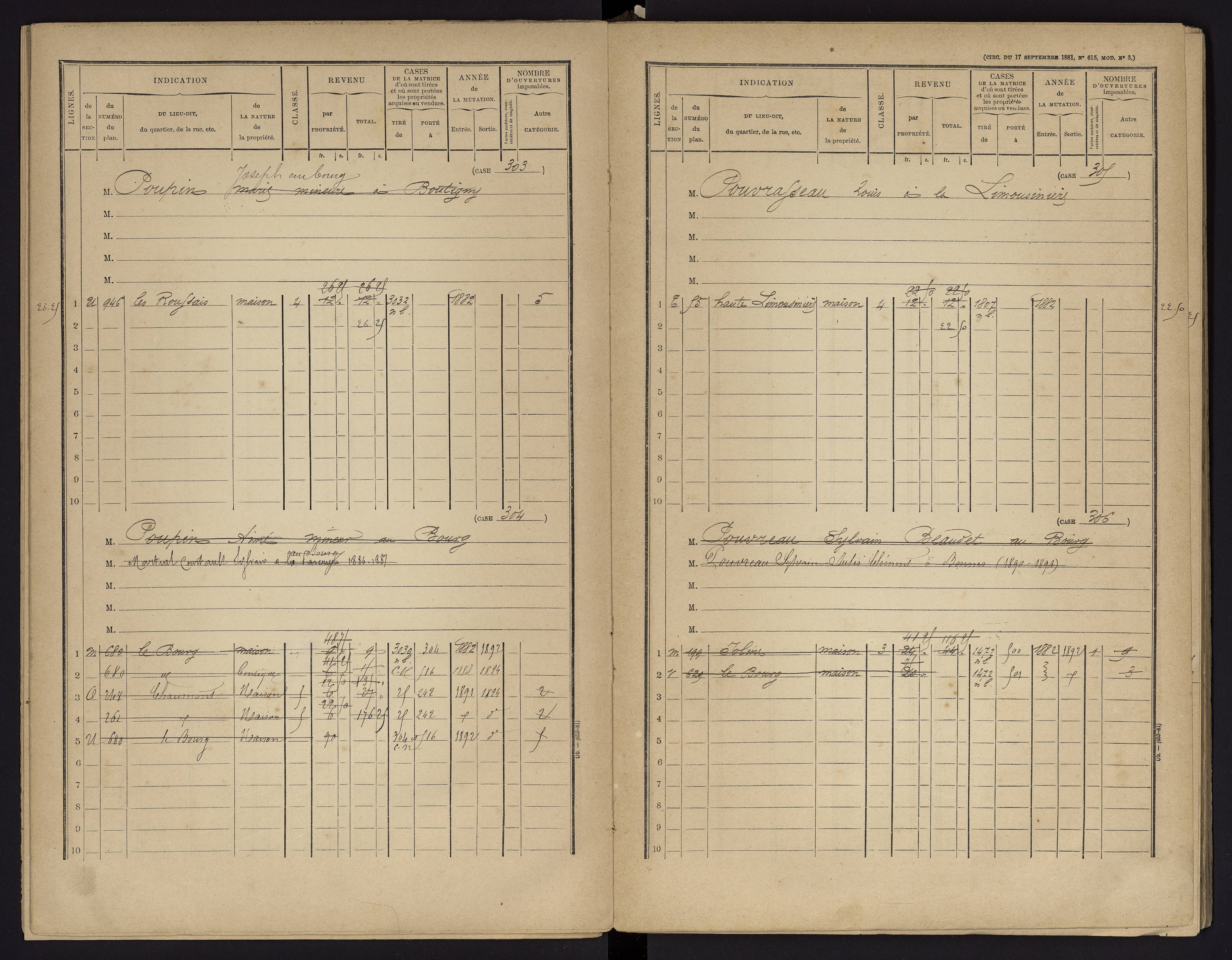 Archigny - FRAD086_cadastre Cases 1-560 