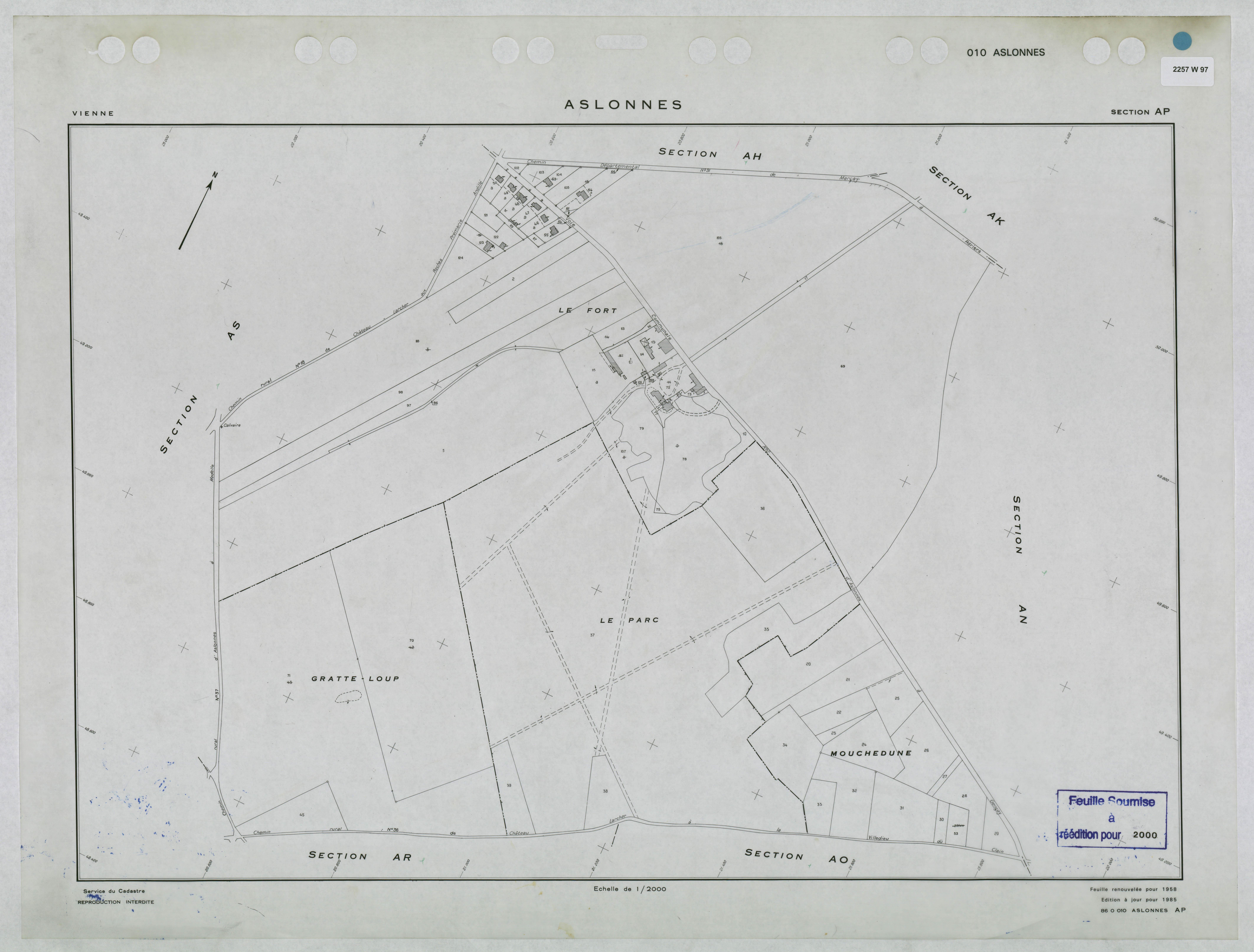 Aslonnes - FRAD086_cadastre Plans renouvelés 