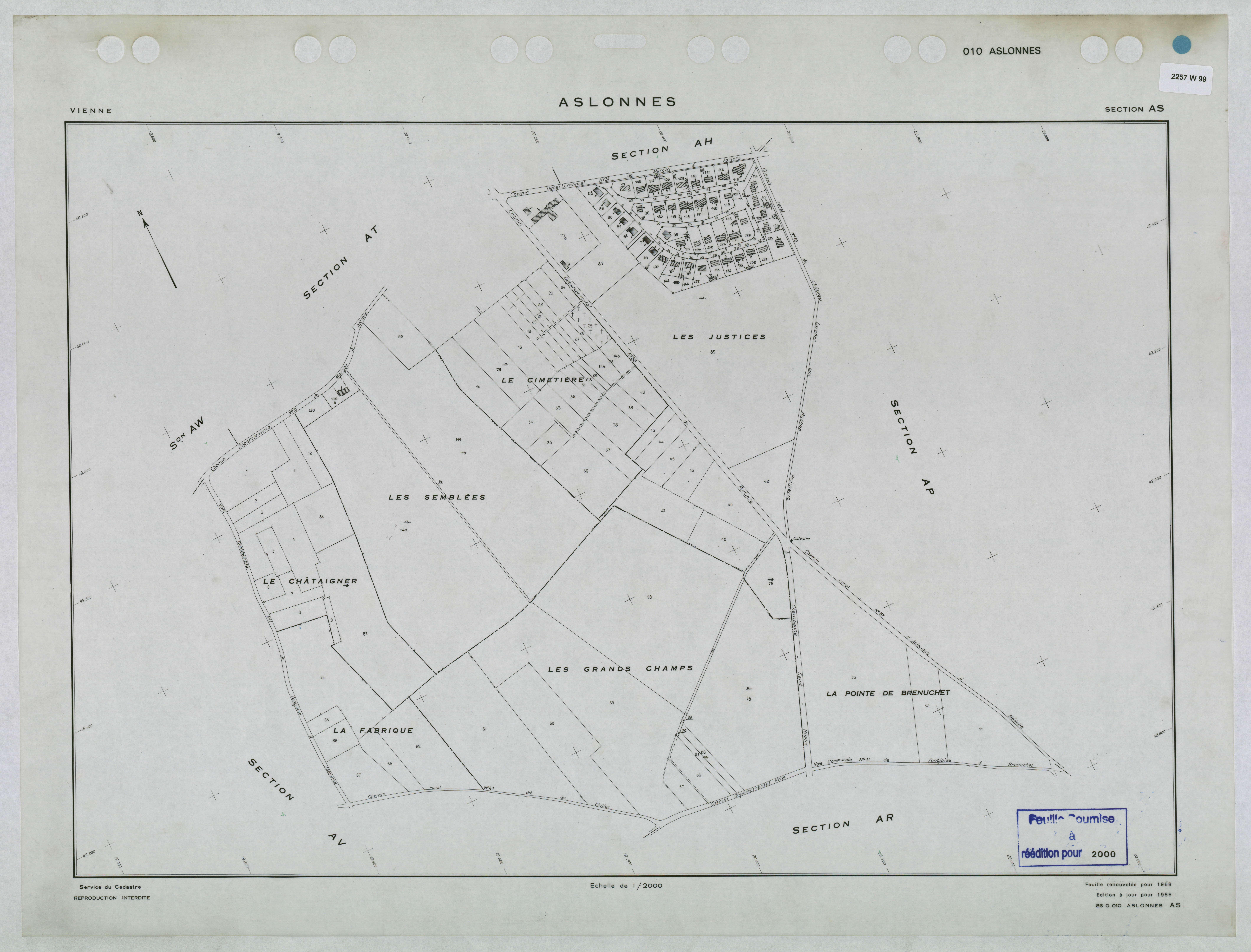 Aslonnes - FRAD086_cadastre Plans renouvelés 