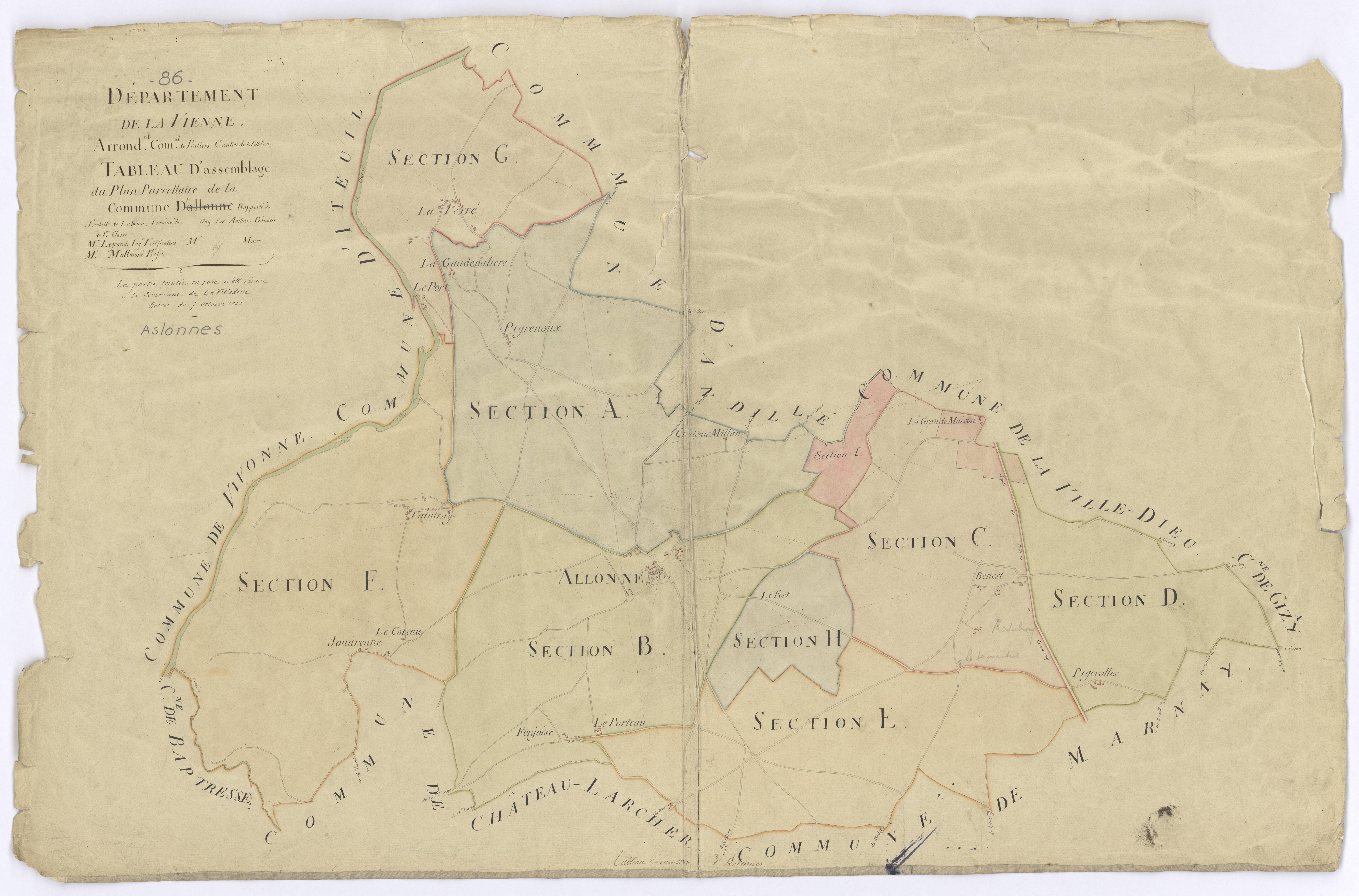 Aslonnes - FRAD086_cadastre Plans 