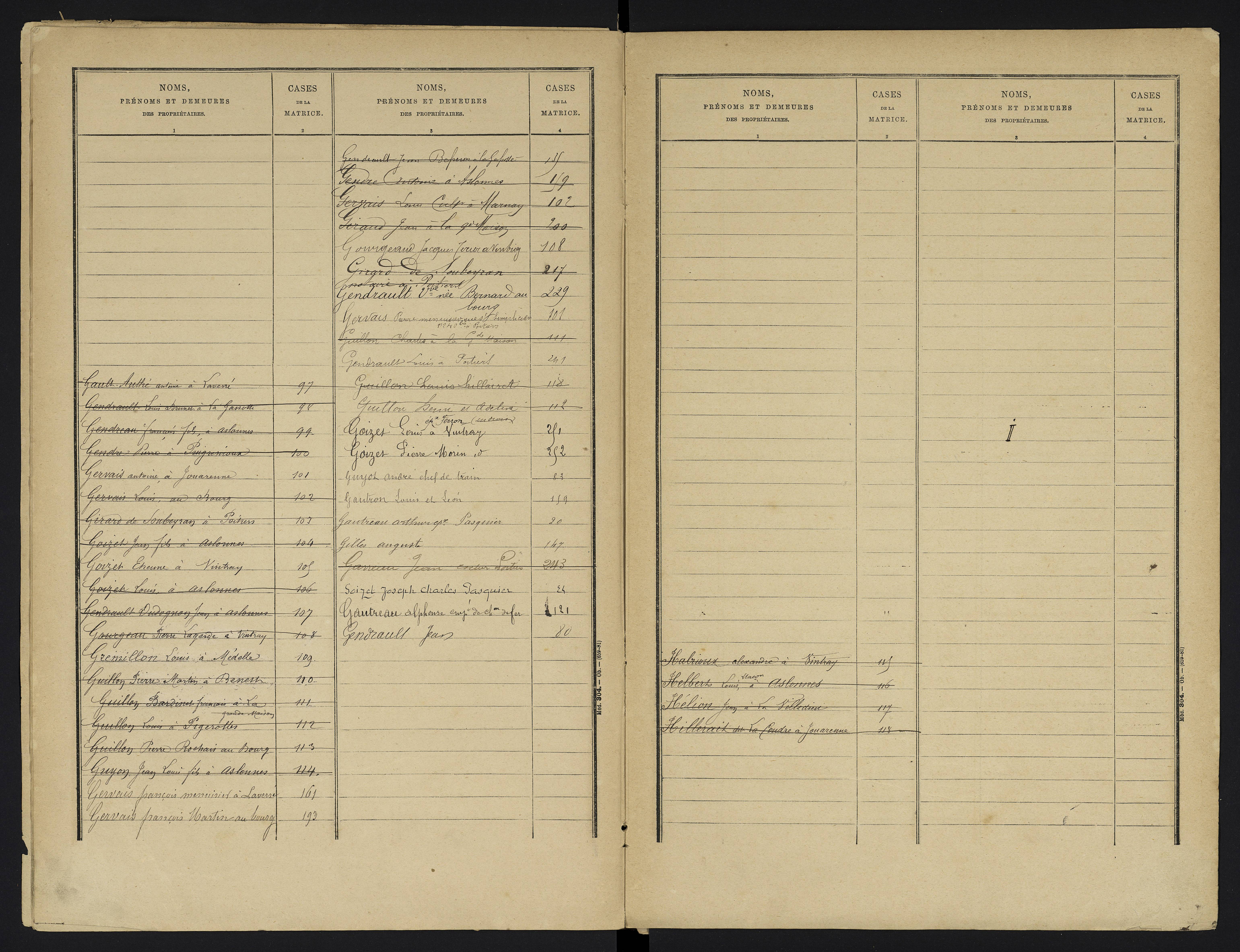 Aslonnes - FRAD086_cadastre Cases 1-256 