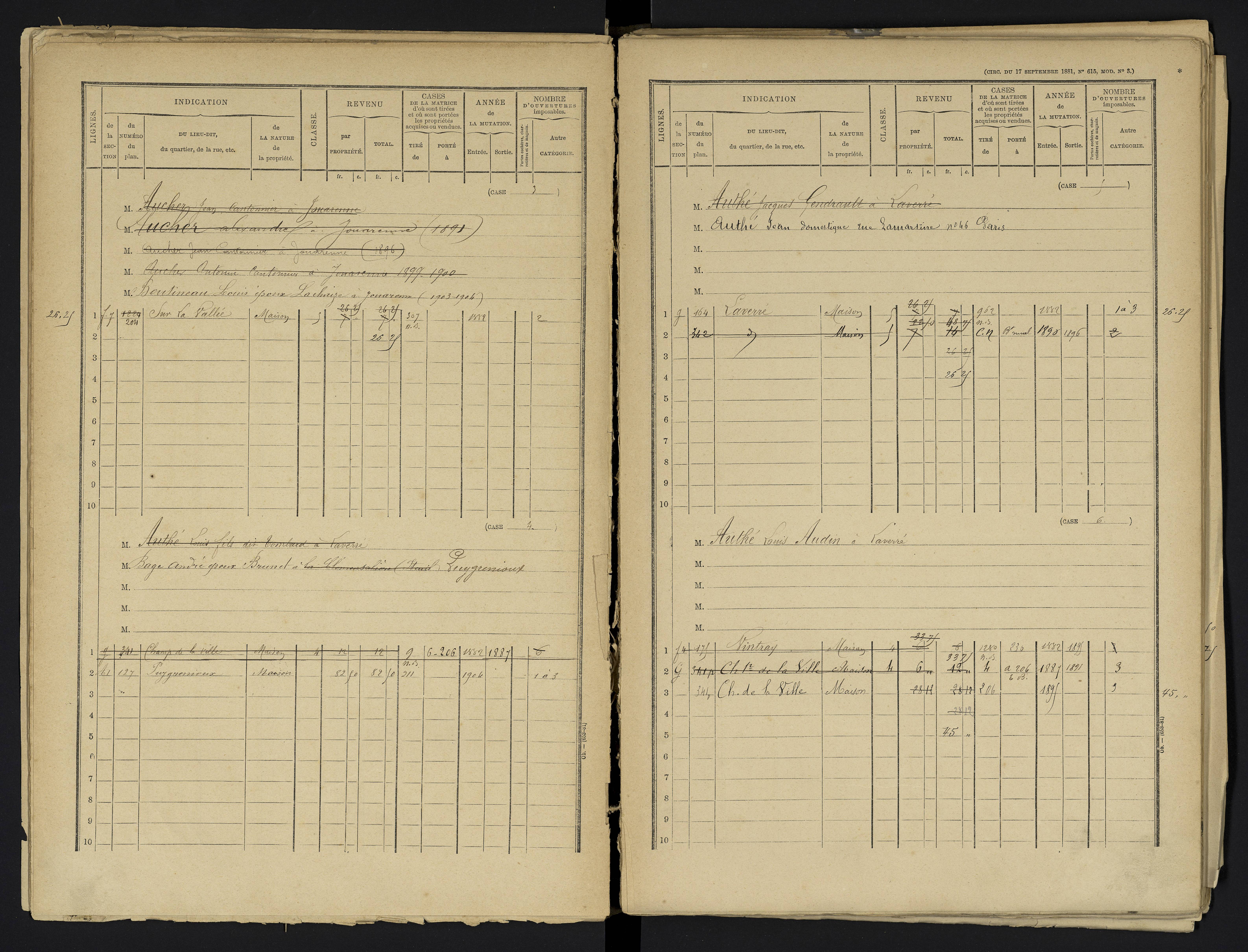 Aslonnes - FRAD086_cadastre Cases 1-256 