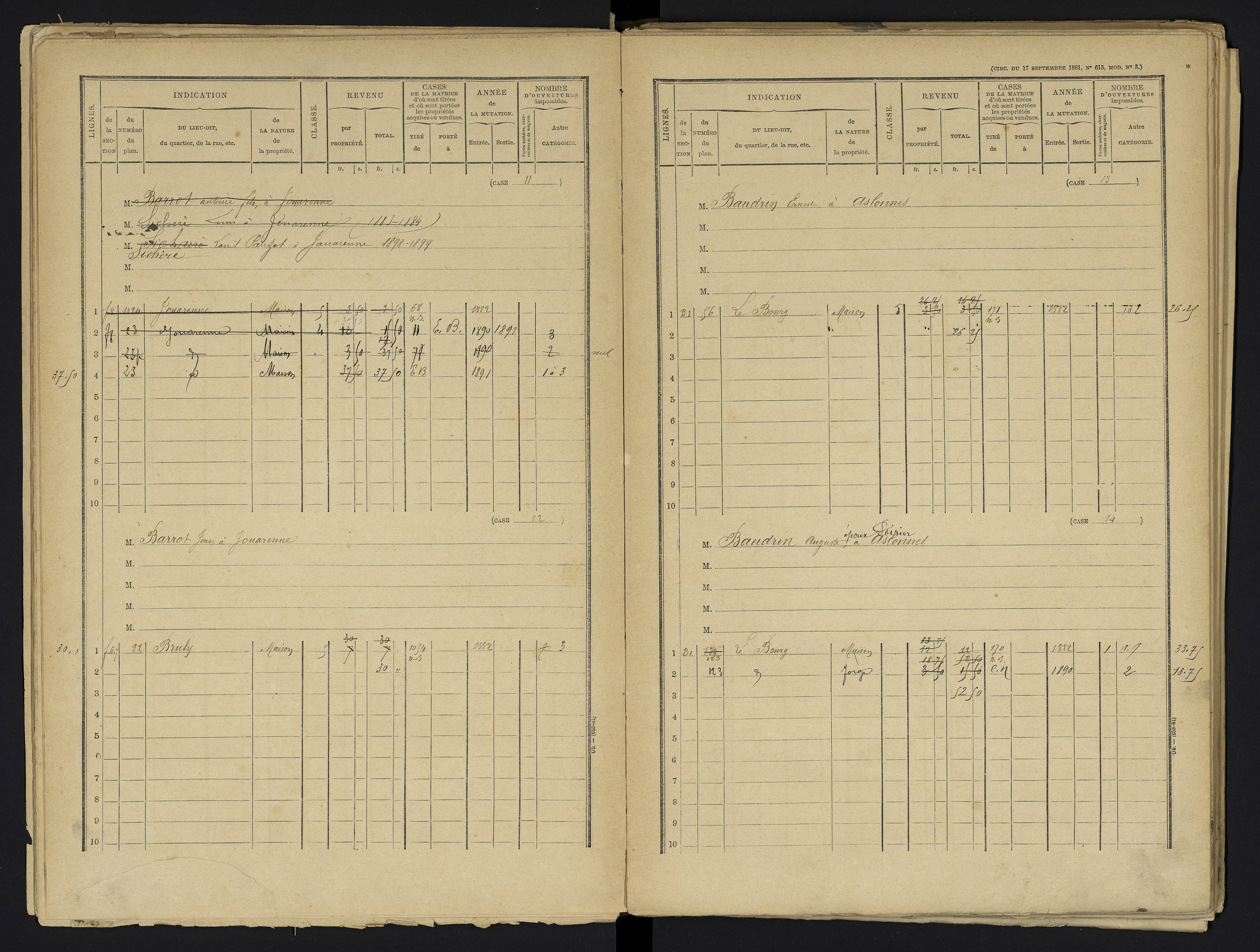 Aslonnes - FRAD086_cadastre Cases 1-256 