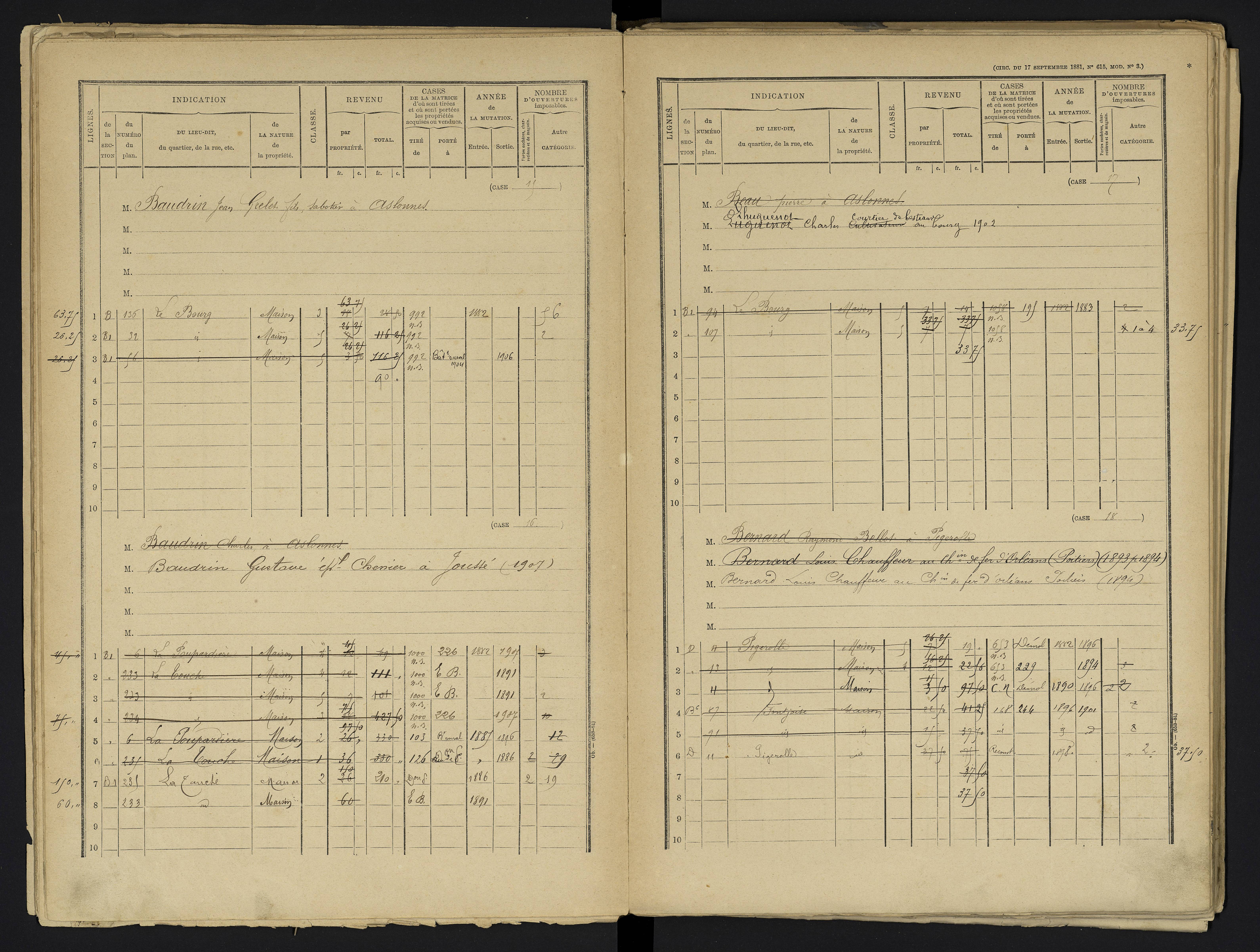Aslonnes - FRAD086_cadastre Cases 1-256 